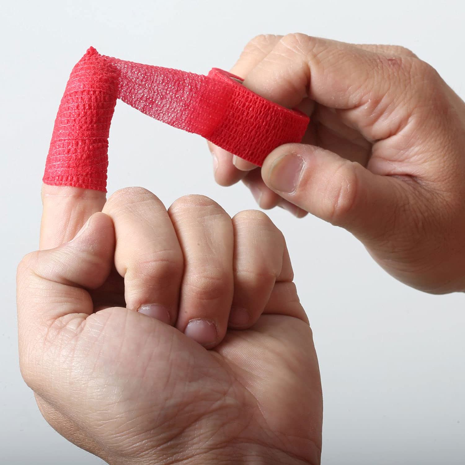 Lot de 12 rouleaux de protection des doigts auto-adhésifs, imperméables, résistants à l'huile, respirants, élastiques, déchirables à la main, protègent des blessures ou des points de pression