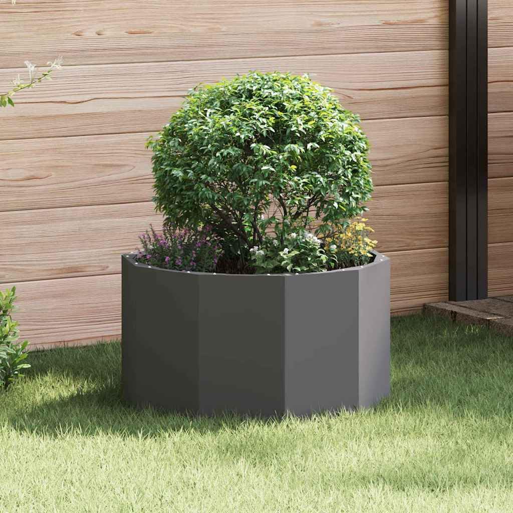 vidaXL Donica Czarny 60 x 60 x 35 cm Stal, Ogród i taras, wytrzymała donica na zewnątrz, nowoczesny pojemnik ze stali, dekoracja na patio, holder na rośliny