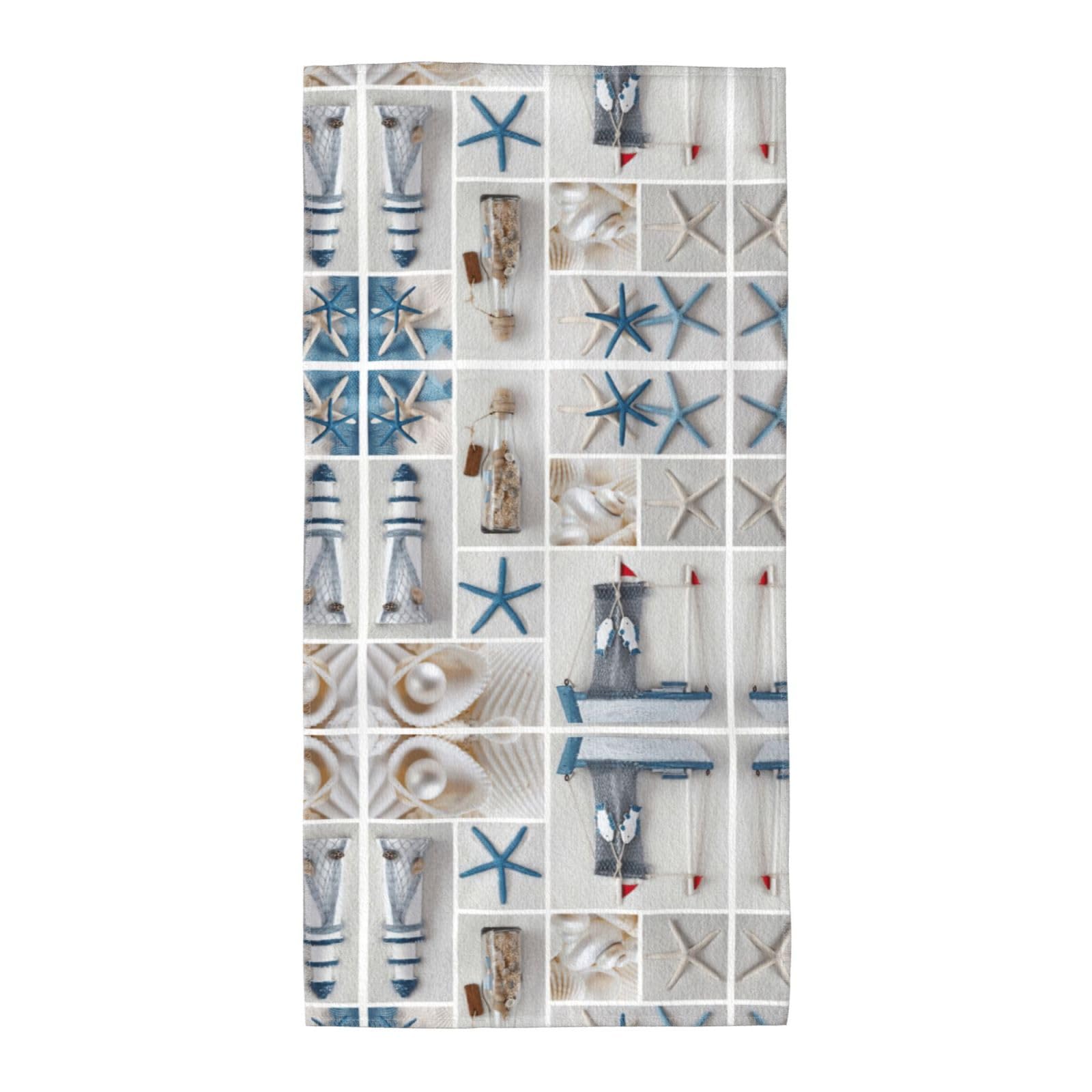SDEGTHO Starfish And Lighthouse Fashion Printed Bath Towel High Water Absorption For Hiking Trip