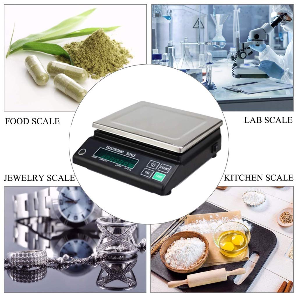 Balanza analítica electrónica, báscula de Laboratorio de precisión de 5000g, balanza de Laboratorio Digital de 0,1g, pesaje de precisión de Cocina, Pantallas LCD,3000g/0.