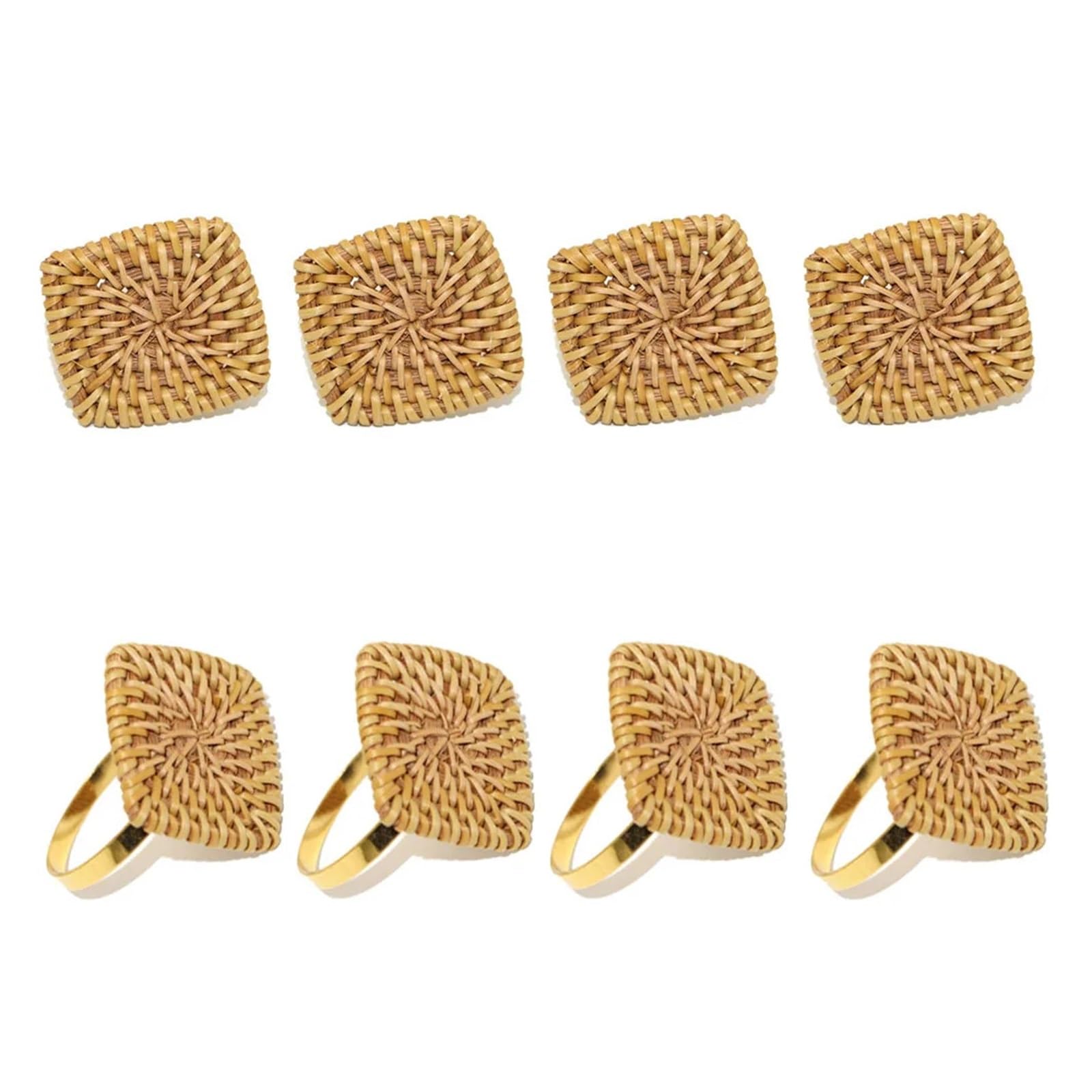 Wooden Napkin Rings 8Pcs Wood Napkin Rings