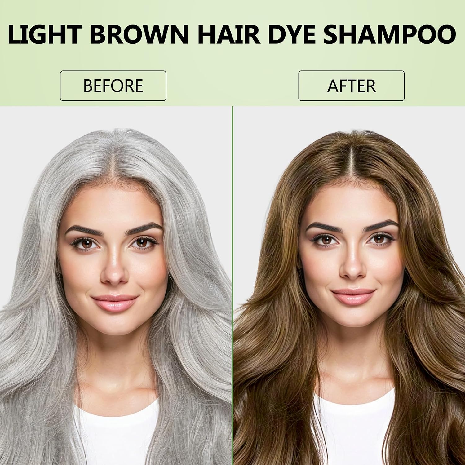 Light Brown Hair Dye Shampoo, 3 In 1 Semi Permanent Hair Color Shampoo for Gray Coverage, Natural Hair Dye for Women & Men, Ammonia & Paraben Free