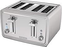 BLACK+DECKER TR4900SSD 4-Slice Stainless Steel Toaster - Extra-Wide Slots, 7 Shade Settings, Bagel & Frozen Modes