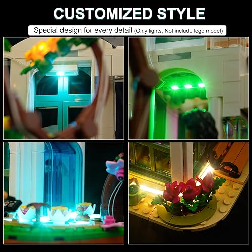 Miniatura 4 de Rorliny Kit de luz LED para Lego Friends Botanical Garden 41757, kit de iluminación creativa compatible con Lego 41757 (solo luces, sin juego de