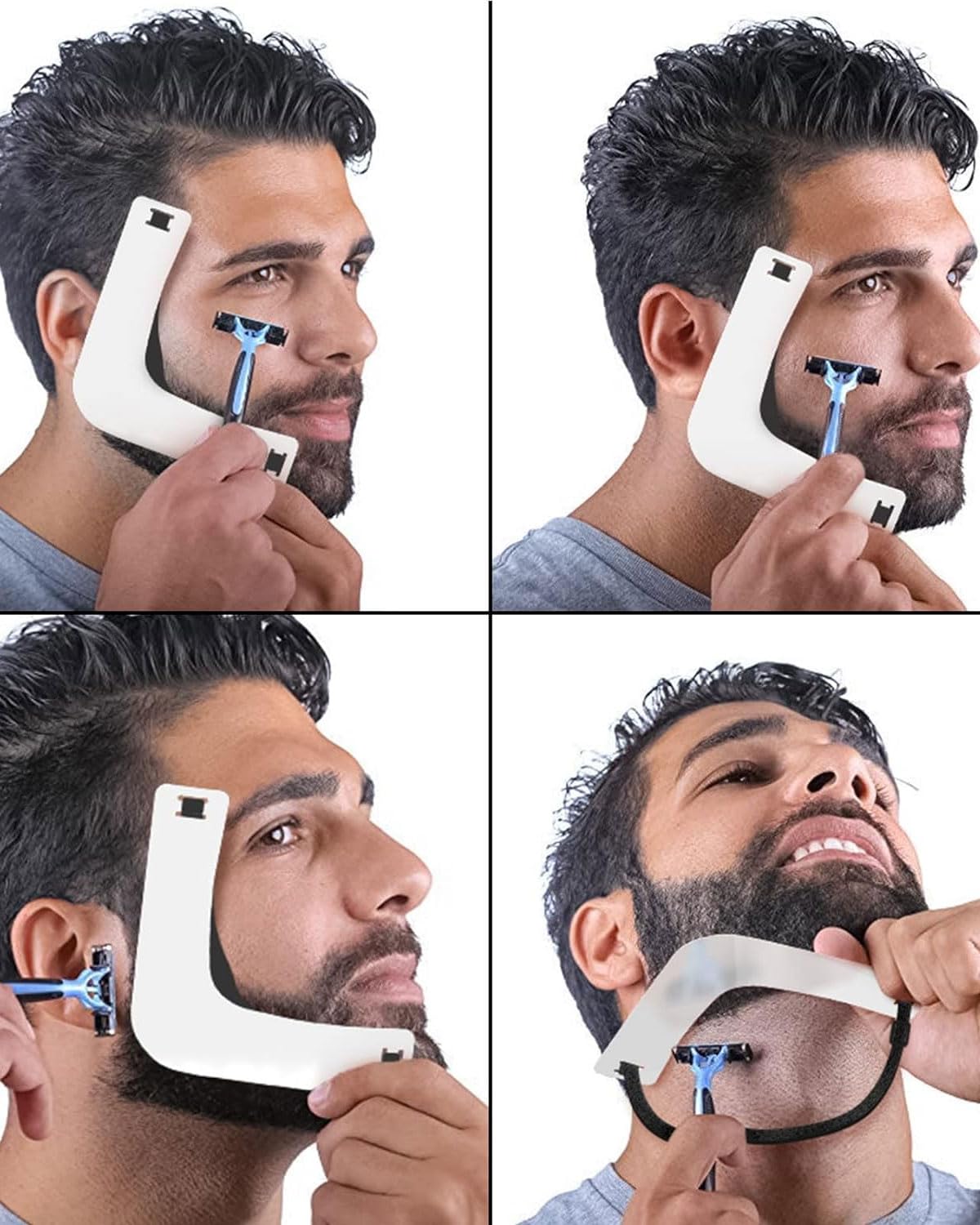Trimmer per Barba Sagoma per Rasatura Guida per Barba Strumento per Modellare Ritaglio Flessibile Modello per Modellare la Barba Strumento per Rifinitore per Barba Baffi Linee Perfette