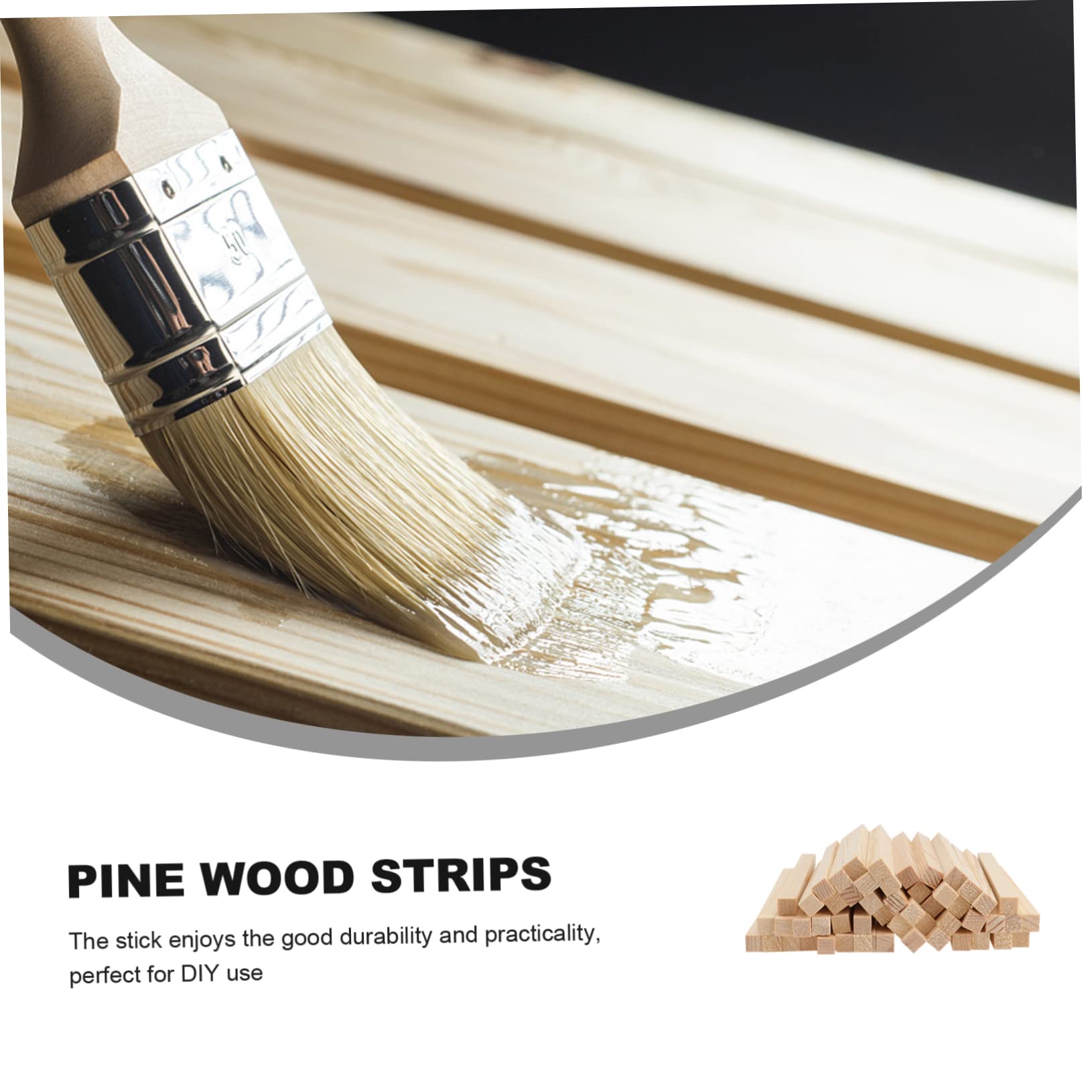 HOMSFOU 3 Series Varillas Cuadradas De Madera De Pino Material Para Manualidades Bricolaje Accesorios Diy Para Modelismo Y Trabajos Artesanales 50 Piezas*3