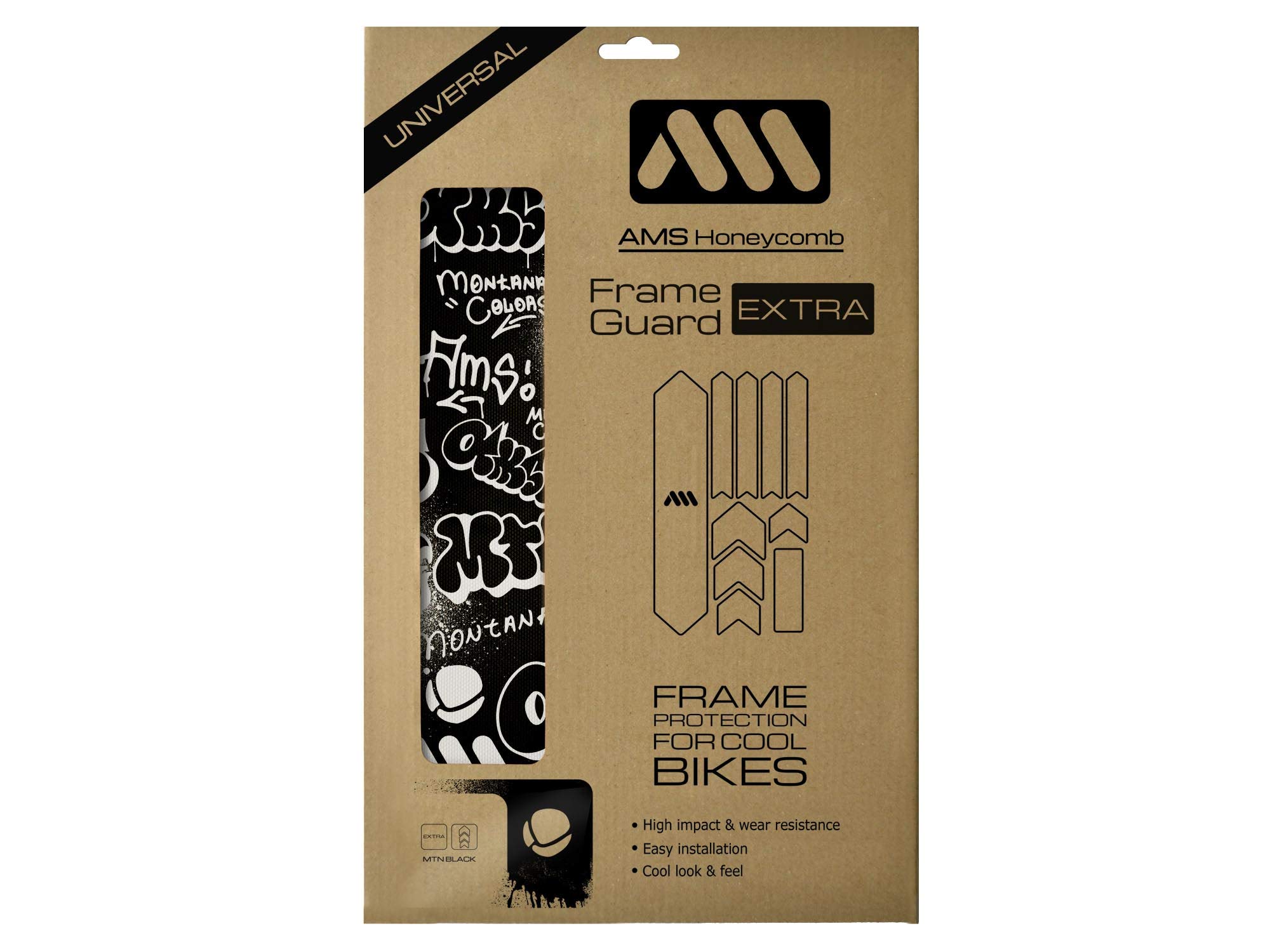 Bike Frame Protector Extra - Universal Fit, 10-Piece Set for Down Tube, Chainstay, Cable Wear, High-Impact Honeycomb PVC