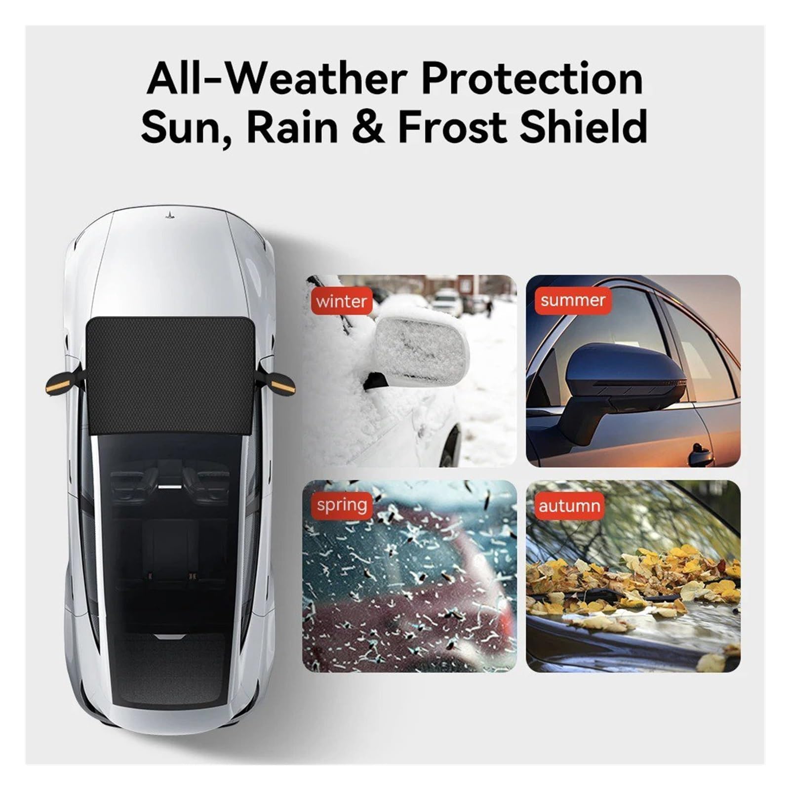 Pellicole Protettive Antighiaccio Paraneve per Parabrezza Anteriore Dell'auto con Strisce Riflettenti Protezione Antigelo Impermeabile Fodera Anti Gelo(Aluminum Foil L)
