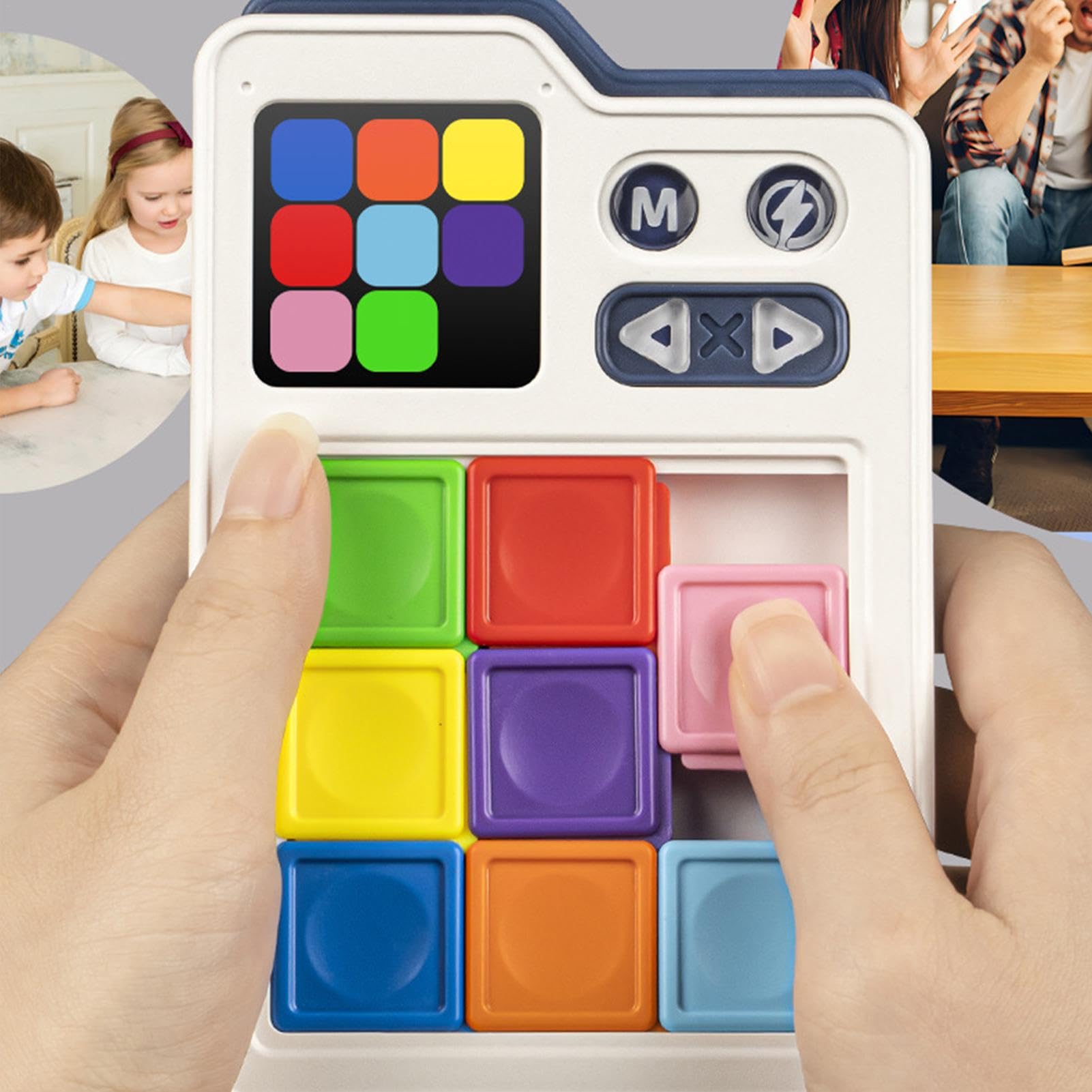 Sarini Puzzle à Blocs Coulissants 4x4 – Jeu De Logique Klotski En Alliage De Zinc, Éducatif Et Anti-Stress