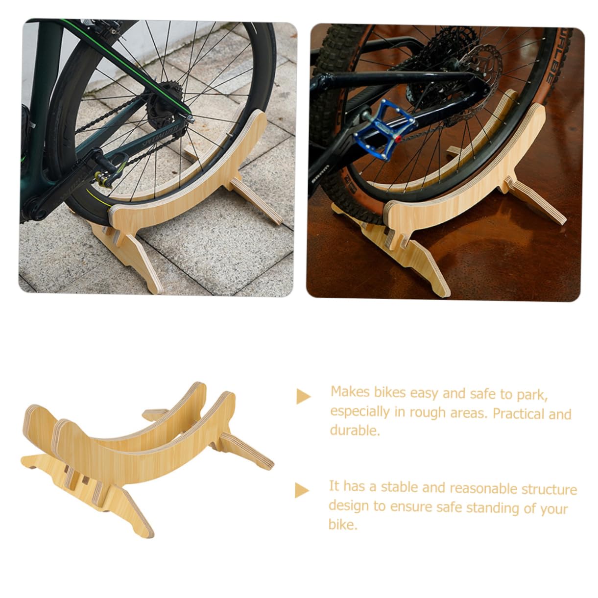 NULYLU Detachable Bike Parking Stand Bicycle Support for Mountain Road and Folding Bikes Easy Assembly with Height for Use