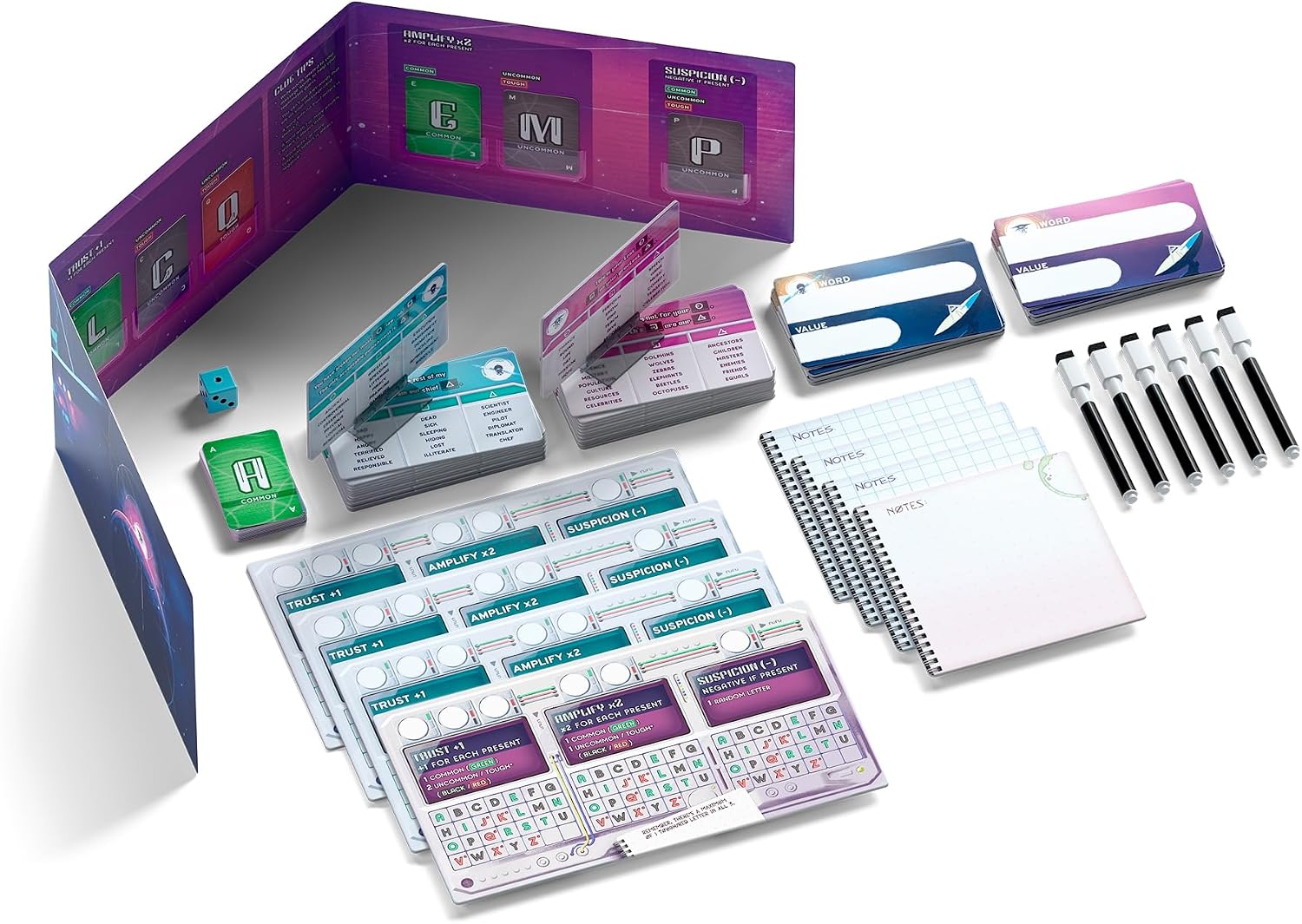 Allplay A Message from The Stars Board Game - Clever Deduction Tabletop Game for 2-8 Players - Combines Logic and Word Association - A Party Game for Nerds Who Like Logic Games