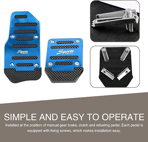 Miniatura 3 de Juego de 3 pedales de pedal de automóvil, aleación antifricción antideslizante de transmisión acelerador, pedal de freno, pedal de embrague,