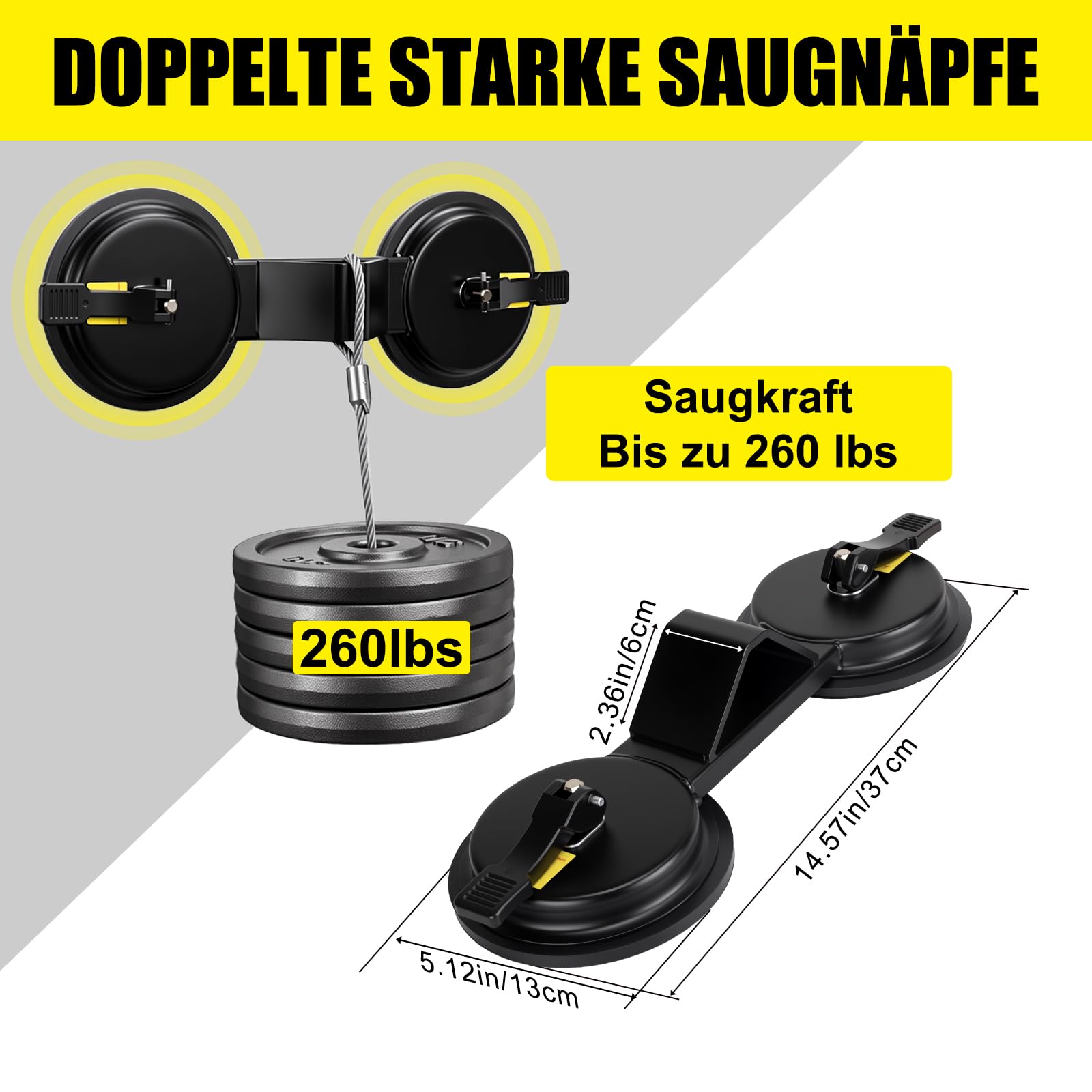 Laminat Saugnapf Bodenlücken Fixierer, schwerlastiger 45° Hammerfläche, mit zwei Saugnäpfen für doppelte Verstärkung, Plankengreifer aus Eisen – Reparatur Werkzeug für Laminat & Vinyl