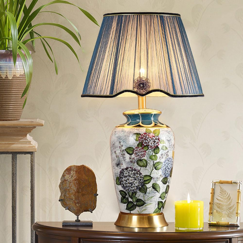 asdchZen Ceramic Table Lamp 22-Inch/27-Inch Bedside Desk Nightstand Lamp Bedroom Living Room Home Office Desk Nightstand Table Lamp-33 * 56Cm,33 * 56cm