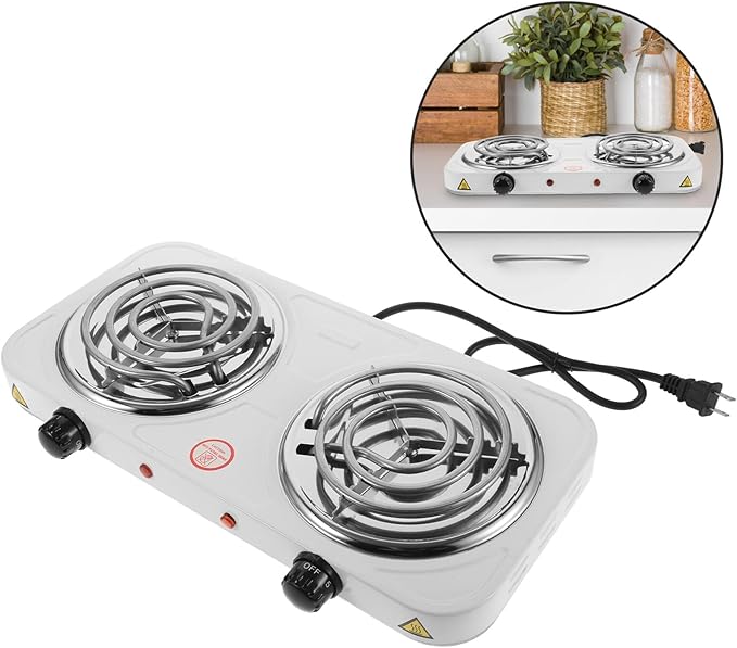 Estufa Eléctrica Doble Quemador Portátil 42.5 cm 110V miniatura 7