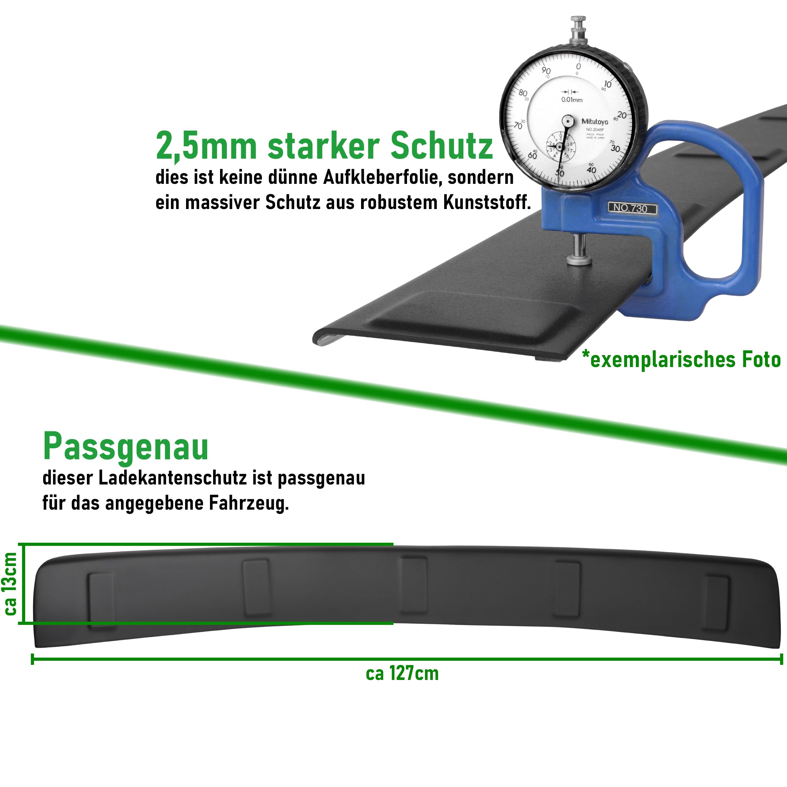 RECAMBO Protector de umbral de carga de plástico ABS, compatible con Citroen Berlingo III/K9/BJ a partir de 2018, resistente y de ajuste preciso, protección óptima para el parachoques