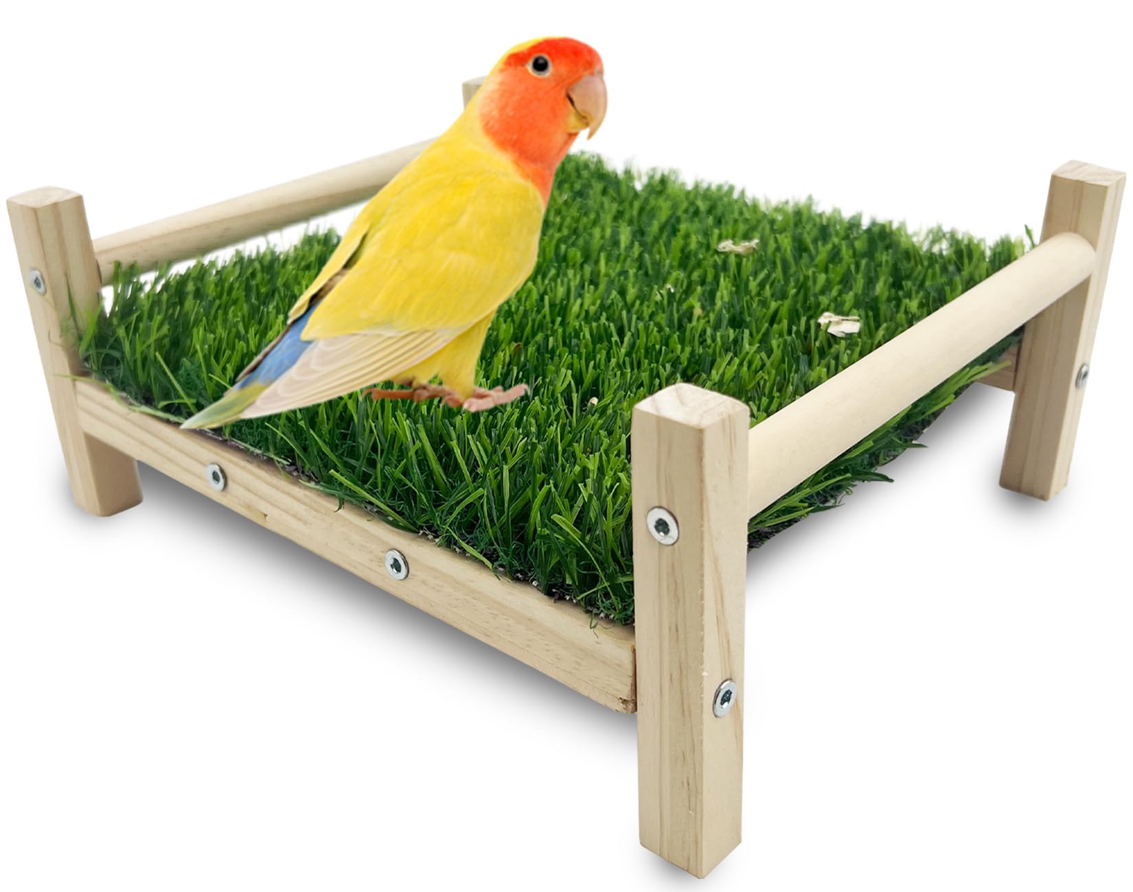 FlidRunest Cama de forraje para pájaros, cama hamaca para loro, cama de perca de pasto, plataforma de perca para pájaros, juguete de forraje para periquitos, loros, cacatúas, tortolitos, periquitos