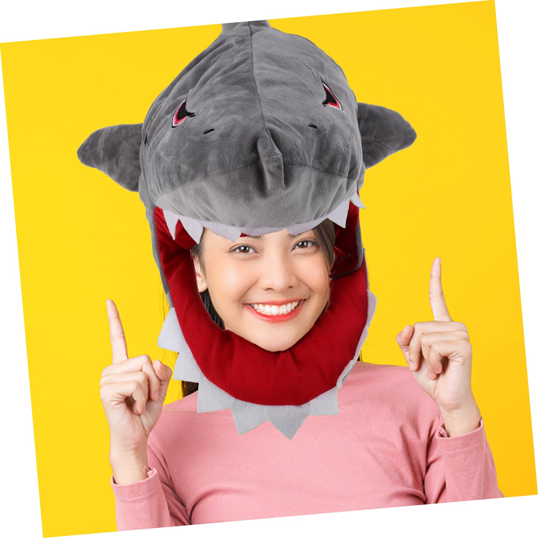 Toyvian Cappello da Carnevale a Forma di Squalo in Peluche Verde Cotone Pp, Comodo da Indossare e Facile da Usare per Feste e Photo Booth Divertenti