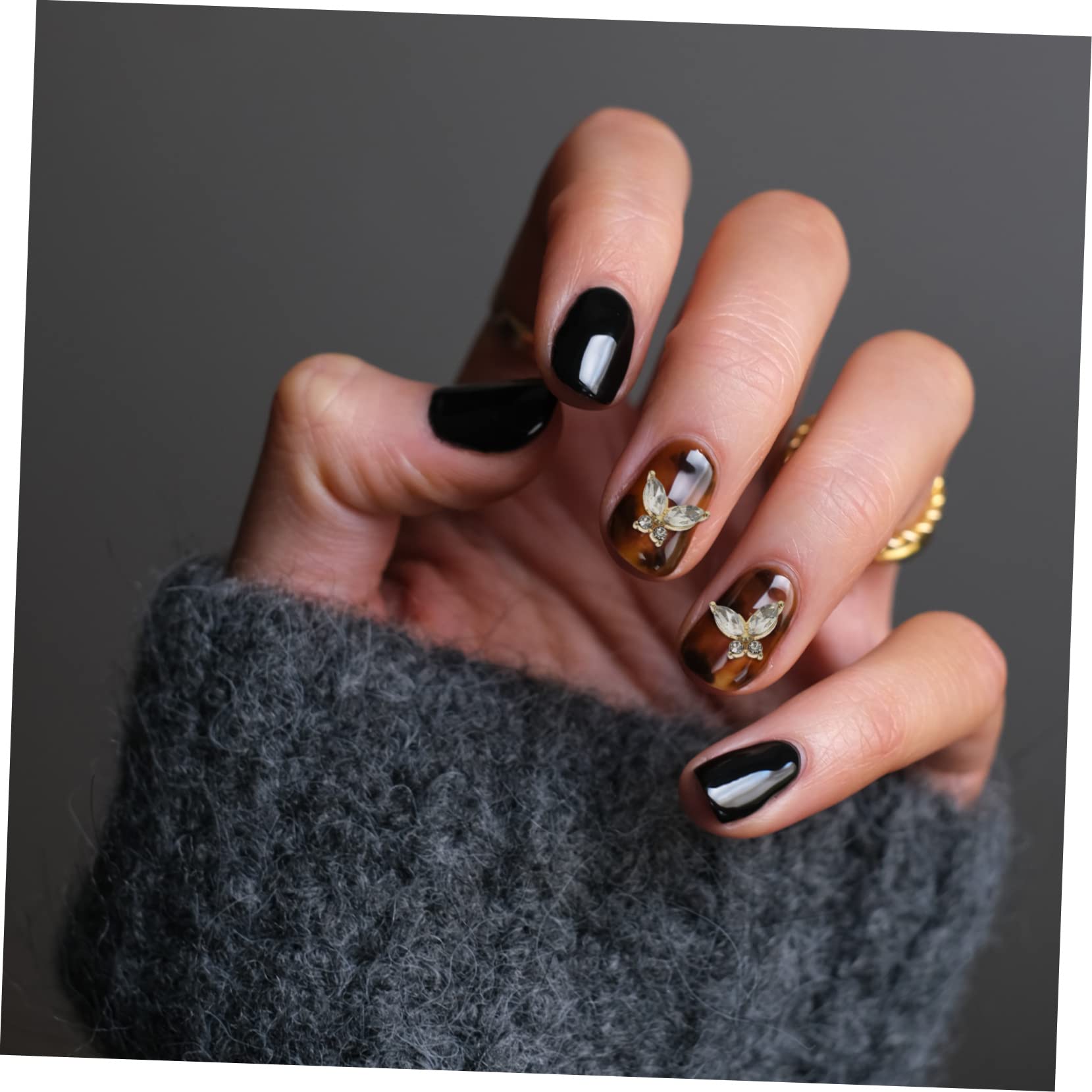 80 piezas Nail Art Accesorios Gracy, decoración de uñas para arte de uñas, decoración de uñas de Navidad, decoración de uñas, colgante de uñas pequeñas, joya de Navidad, circón