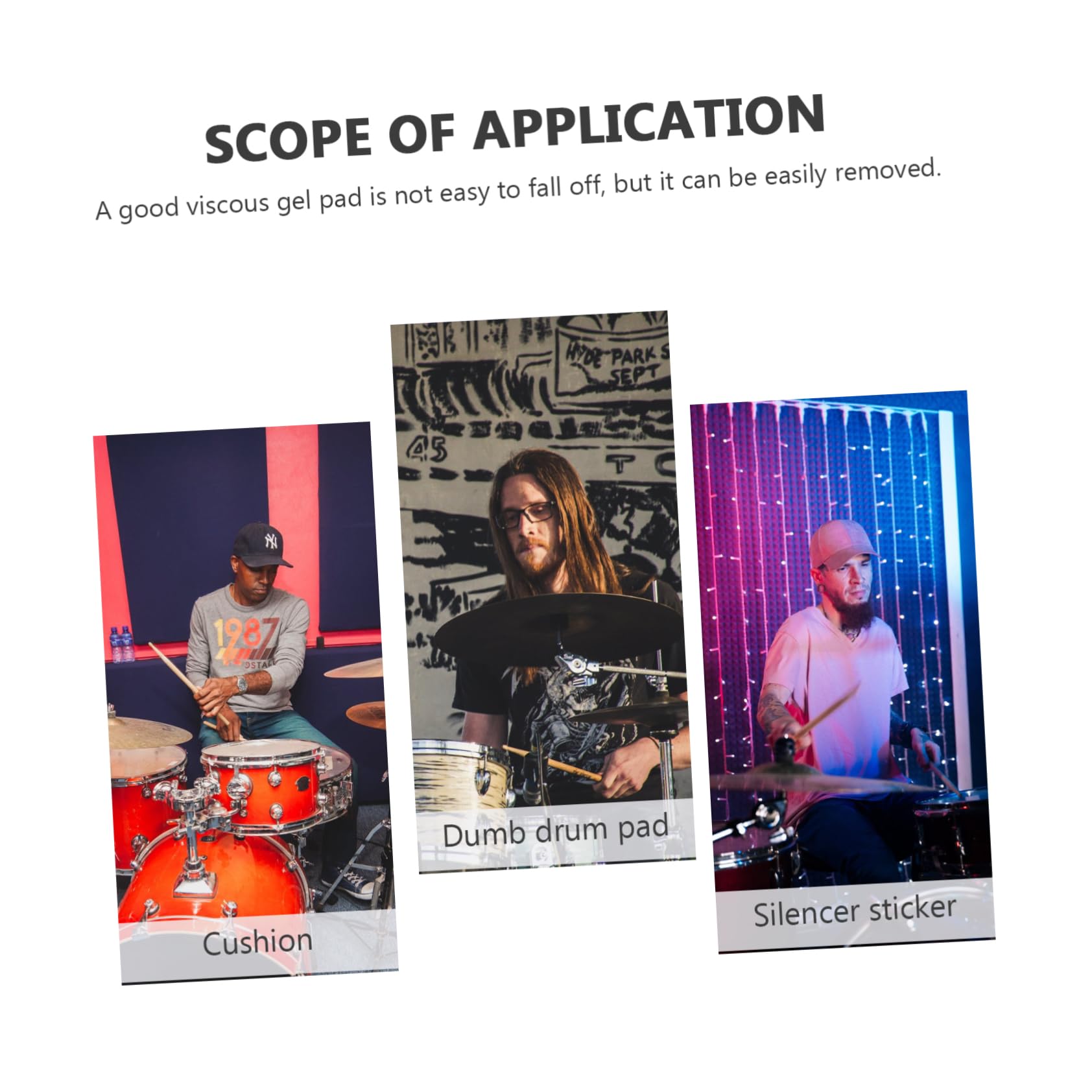 18 Pieces Drum Mute Pad Pads Accessories Ar Muffler Gelatin Sound Dampening Dampening Silicone Gel Adhesive Music