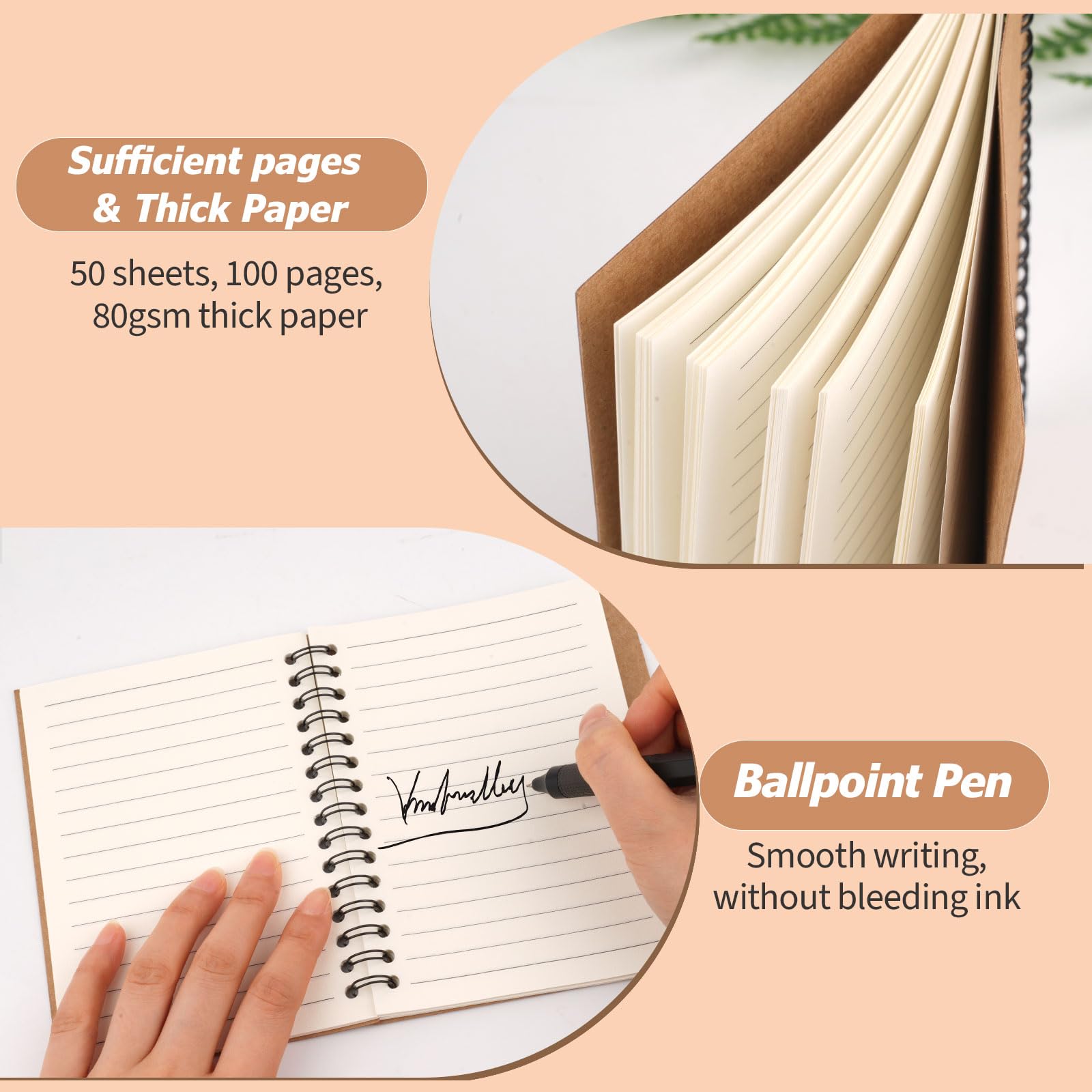 Hopton Leaving Gifts for Colleagues Women 100 Pages Kraft A6 Notebook with Ballpoint Pen Set, Thank You Gifts - Image 4