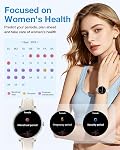 Smart Watches for Women, 1.19" AMOLED Display, Bluetooth Call & Answer, Fitness Tracker with Heart Rate/SpO2/Sleep Monitor, 130+Sports Modes, 3ATM Waterproof with 3 Bands for iOS/Android White/Silver