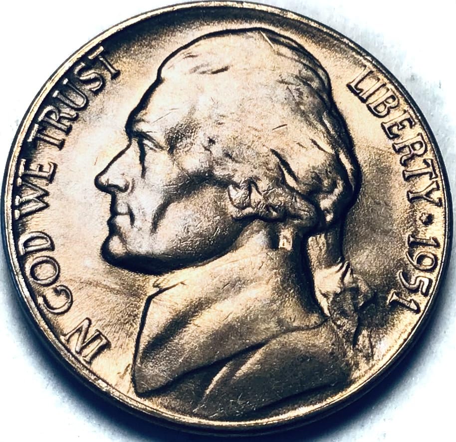 195q D Jefferson 5 Cents BU MS Nickel Seller Mint State