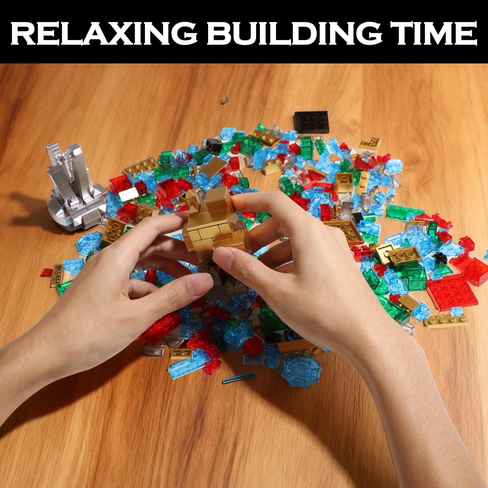 Mineral Building Set for Adults, 564PCS Geology Crystal Collection Kit with 6 Gems Models – Home and Office Decor for Adult, Elegant Desk Décor & Idea Gift for Men & Women