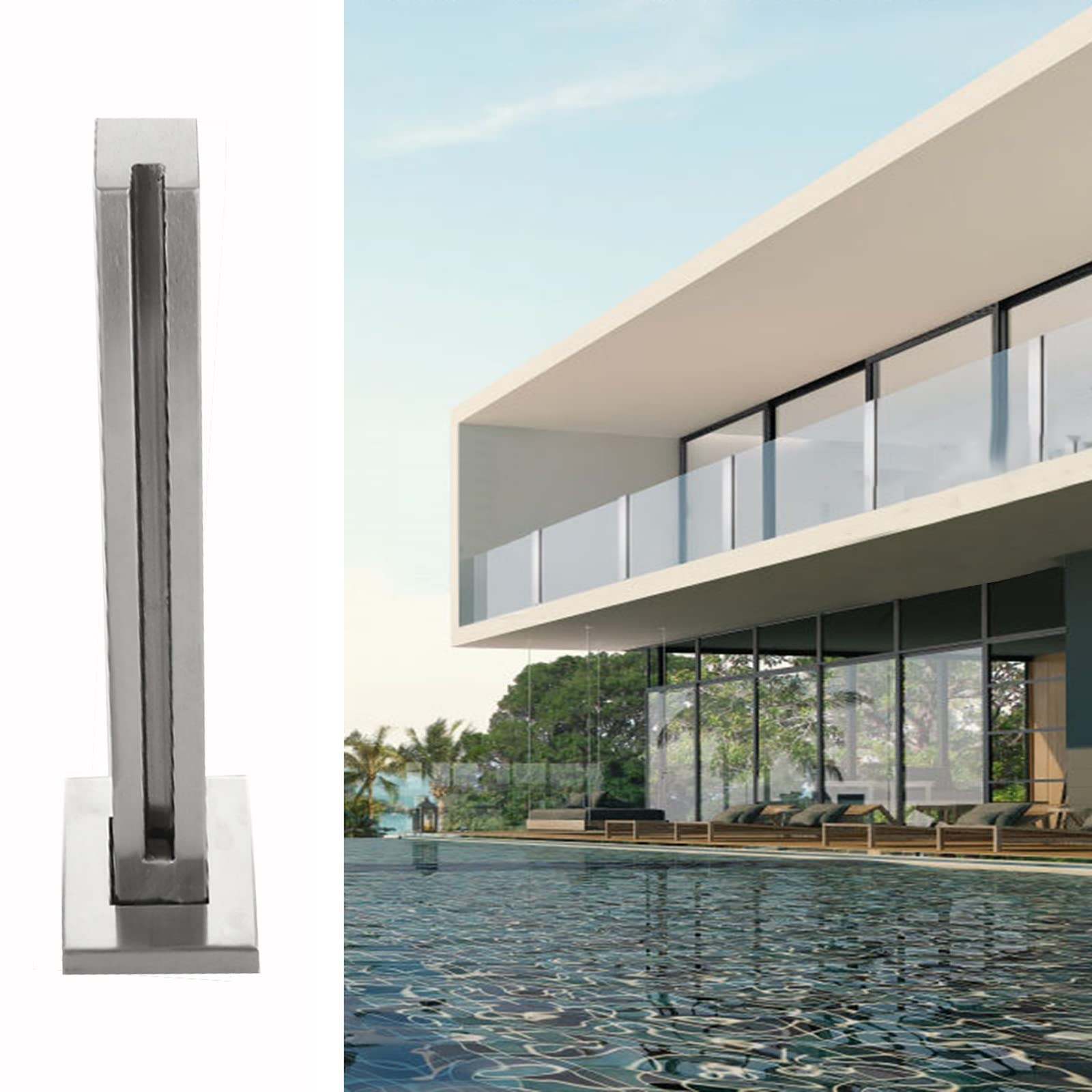 Abrazadera de poste para terraza y balcón ajustable de 20 a 60 pulgadas para hotel