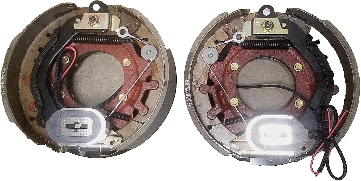 77-1210RW-PAIR PAIR-10K Electric Trailer Brake 12-1/4" x 3-1/2" 5 Bolt 6 Hole Mount 1/2" x20 Thread 10,000 for Rockwell 4738-L+R