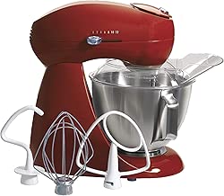 Hamilton Beach Eclectrics All-Metal 12-Speed Electric Stand Mixer, Tilt-Head, 4.5 Quarts, Pouring Shield, Red (63232) - coolthings.us