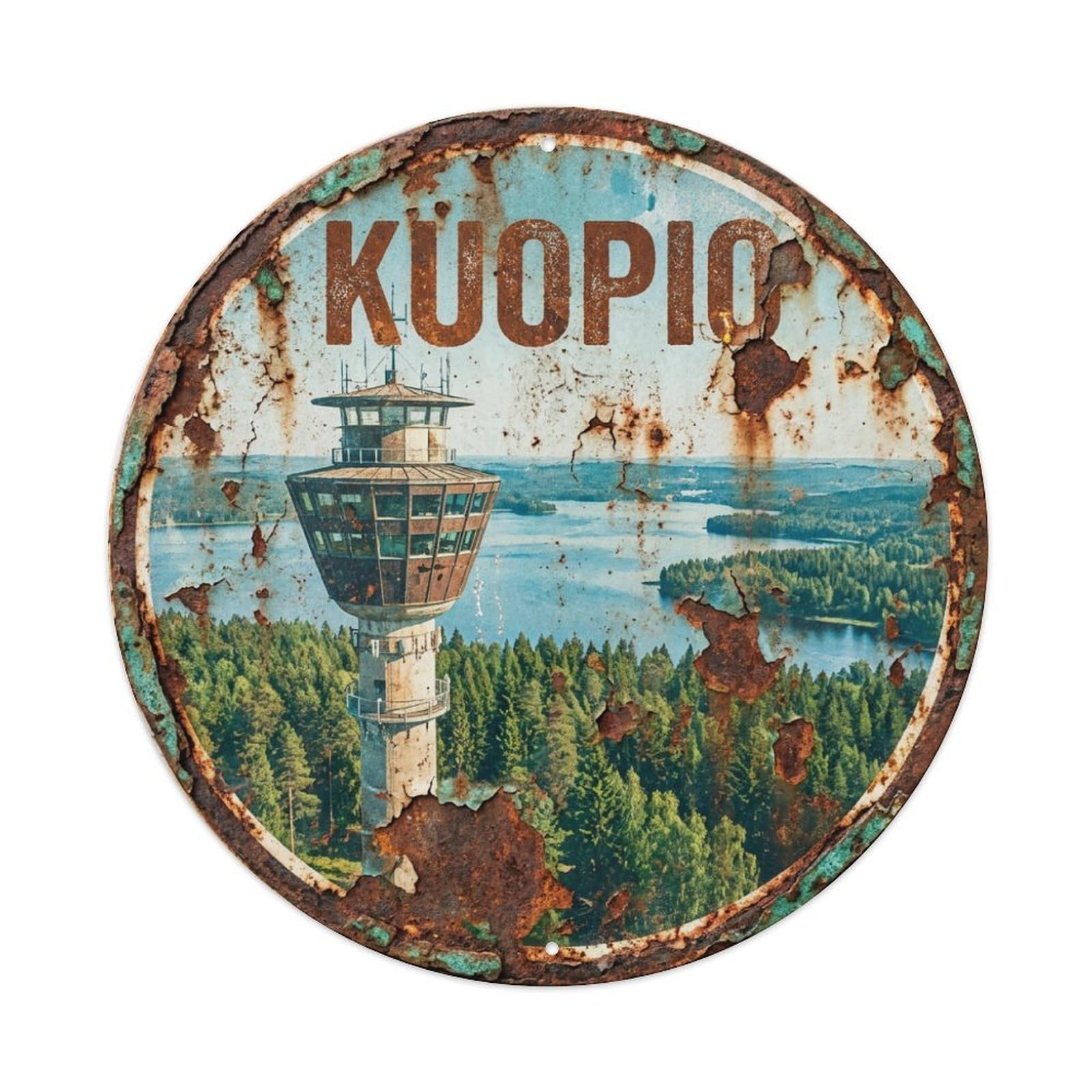 Finland Retro Travel Kuopio Metal Tin Sign