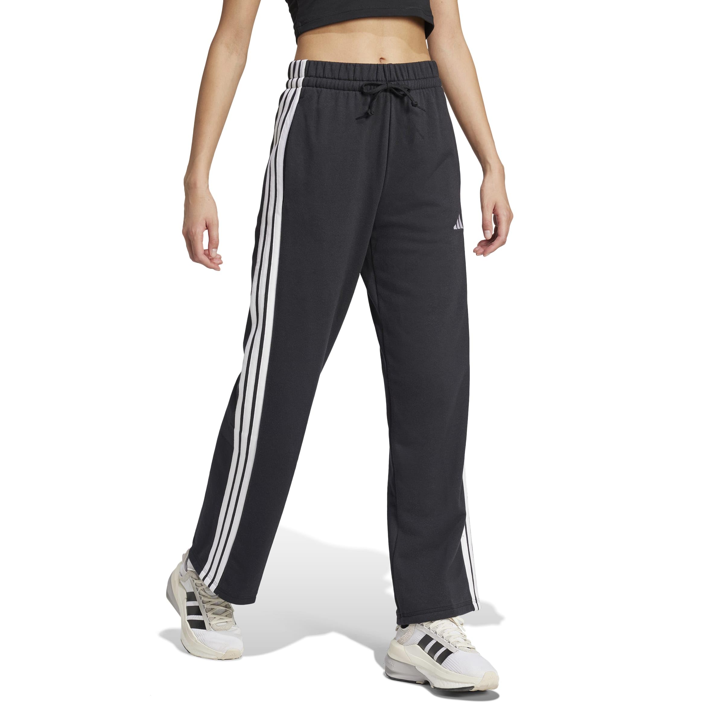 adidas Essentials 3-Stripes Open Hem French Terry Pants - Pantalones de Golf Mujer