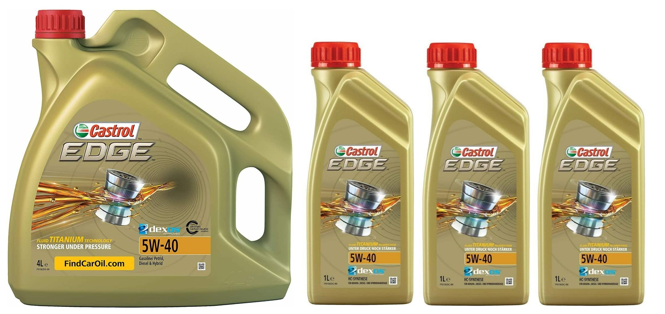 Castrol Edge Titanio 5W-40 FST Aceite sintético para Motor 5W40, 7 litros