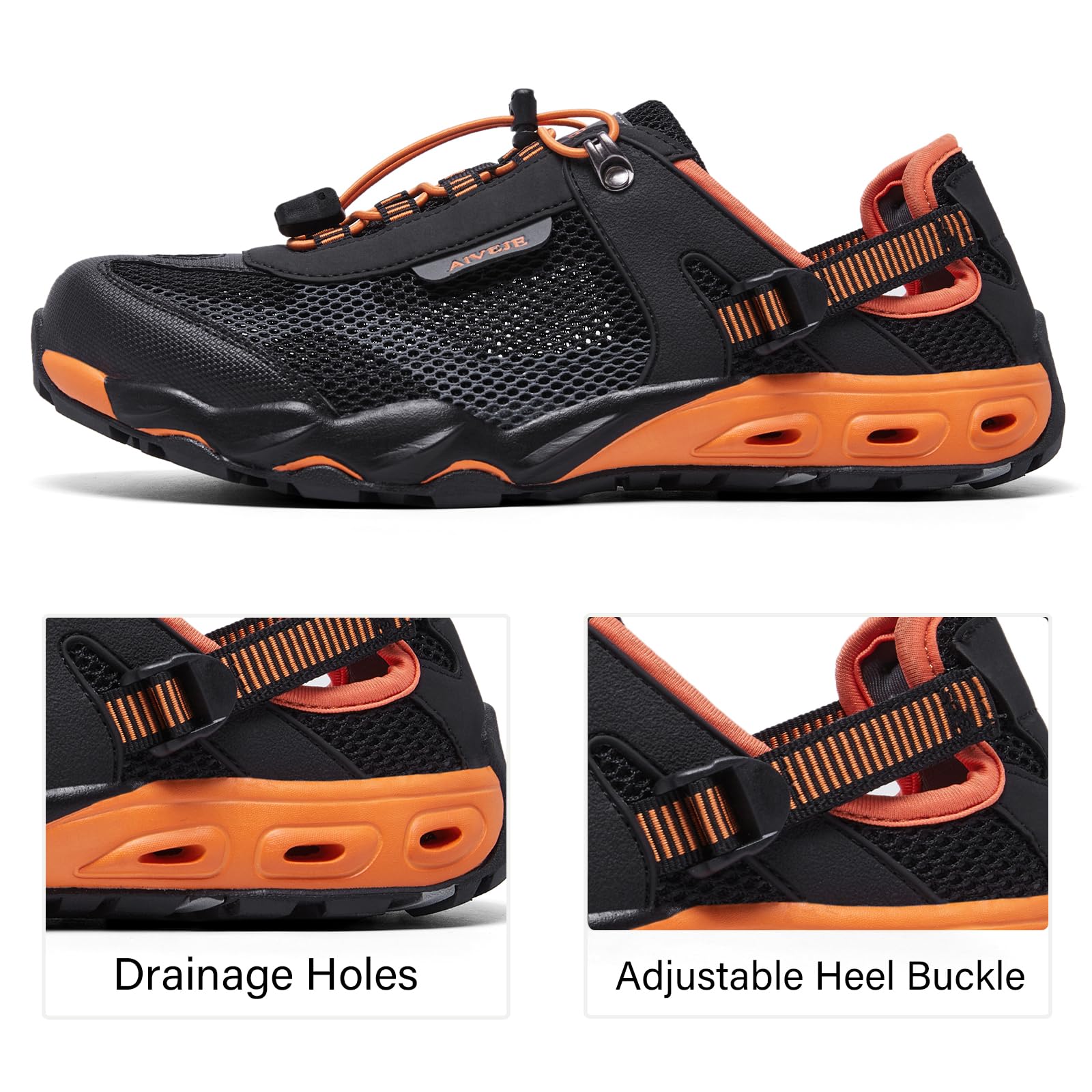 Zapatos de agua anfibios para hombre, sandalias de agua atléticas de verano, puntera cerrada, tenis acuáticos