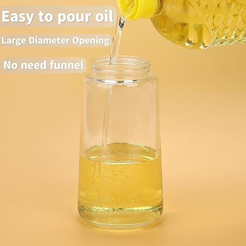 Miniatura 6 de Wsaikis Pulverizador de aceite para cocinar, rociador de aceite de oliva de vidrio 2 en 1 y dispensador de aceite, botella de spray de aceite de