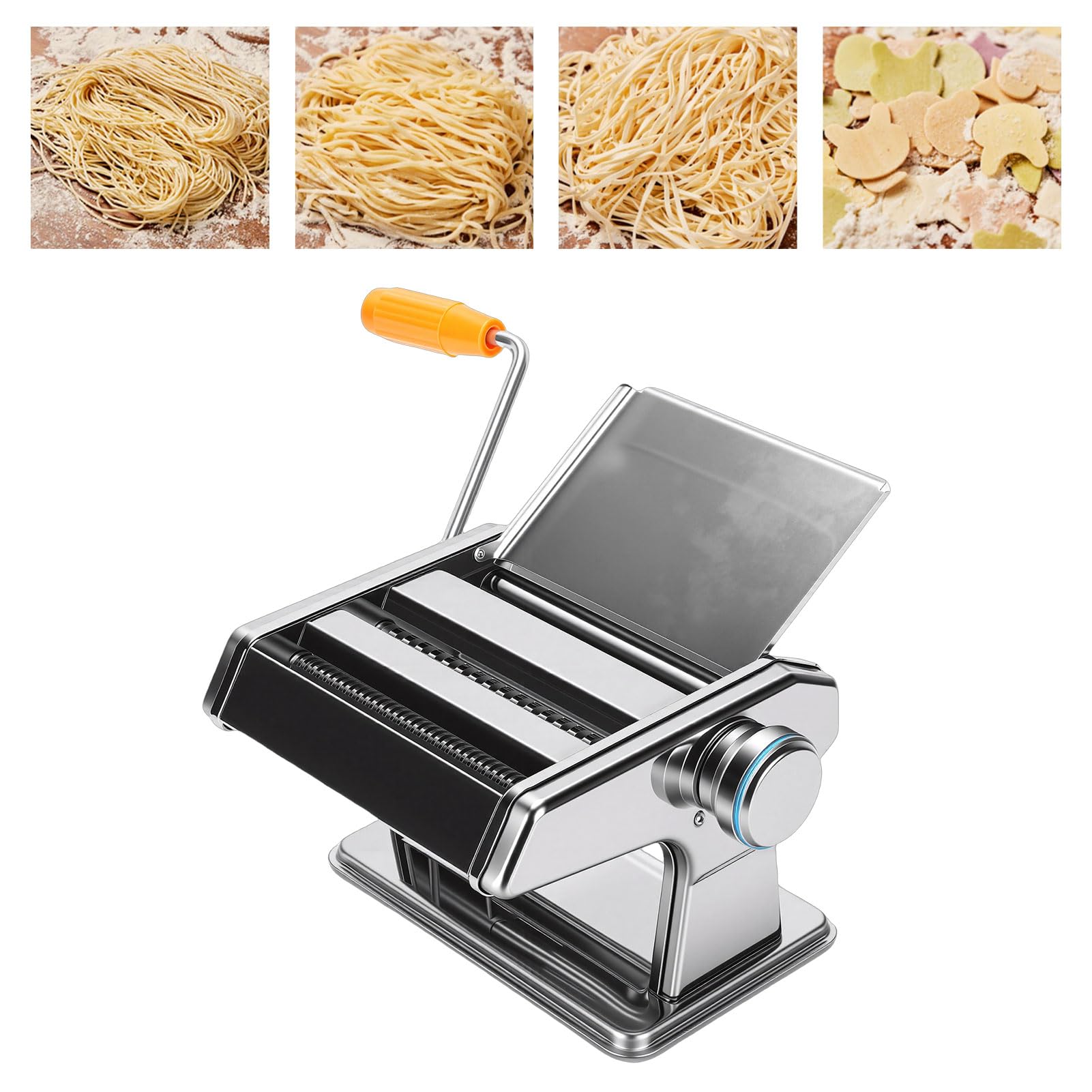 Nudelmaschine, Verstellbarer Nudelbereiter aus Edelstahl für Spaghetti und Lasagne, Perfekt für Hausgemachte Pasta und Asiatische Nudeln