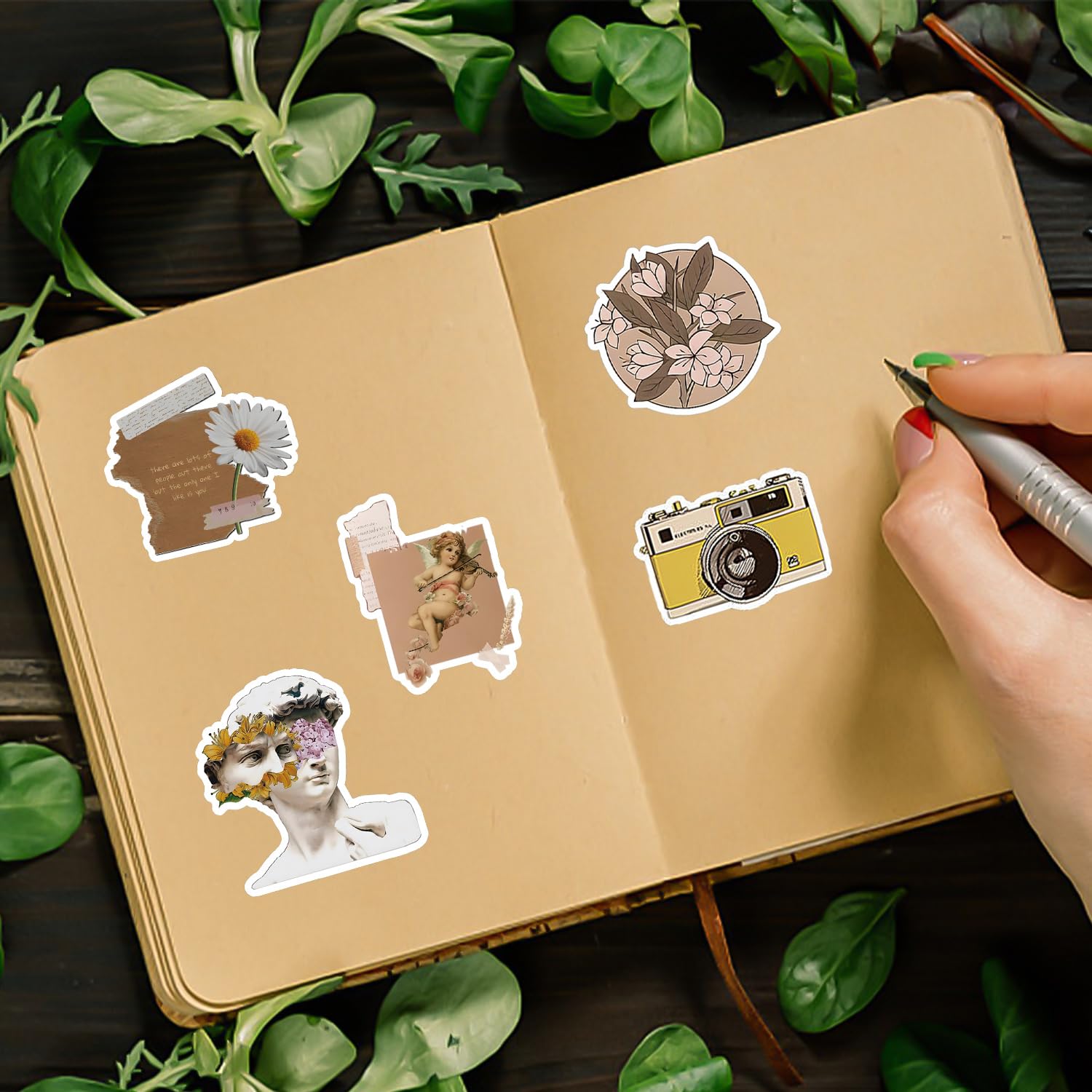 120 Adesivi Scrapbooking Boho Vintage - Decorativi Per Diari, Laptop E Biglietti - Foto 11