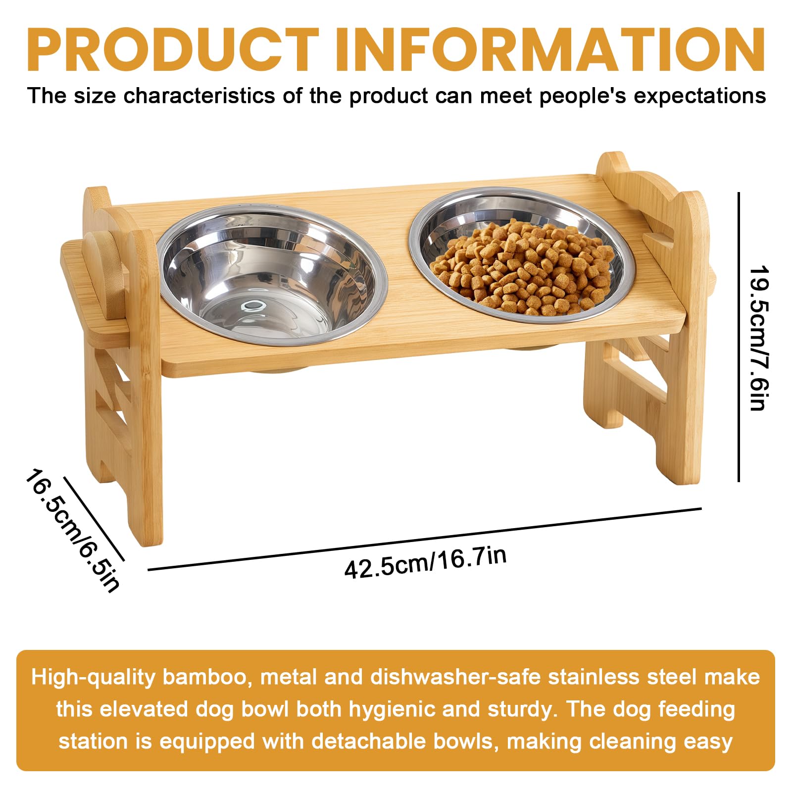 Ciotola per cani rialzata, mangiatoia per cani, ciotola regolabile per cani rialzata, ciotola per cani con 2 ciotole in acciaio inox, per cani di piccola taglia media