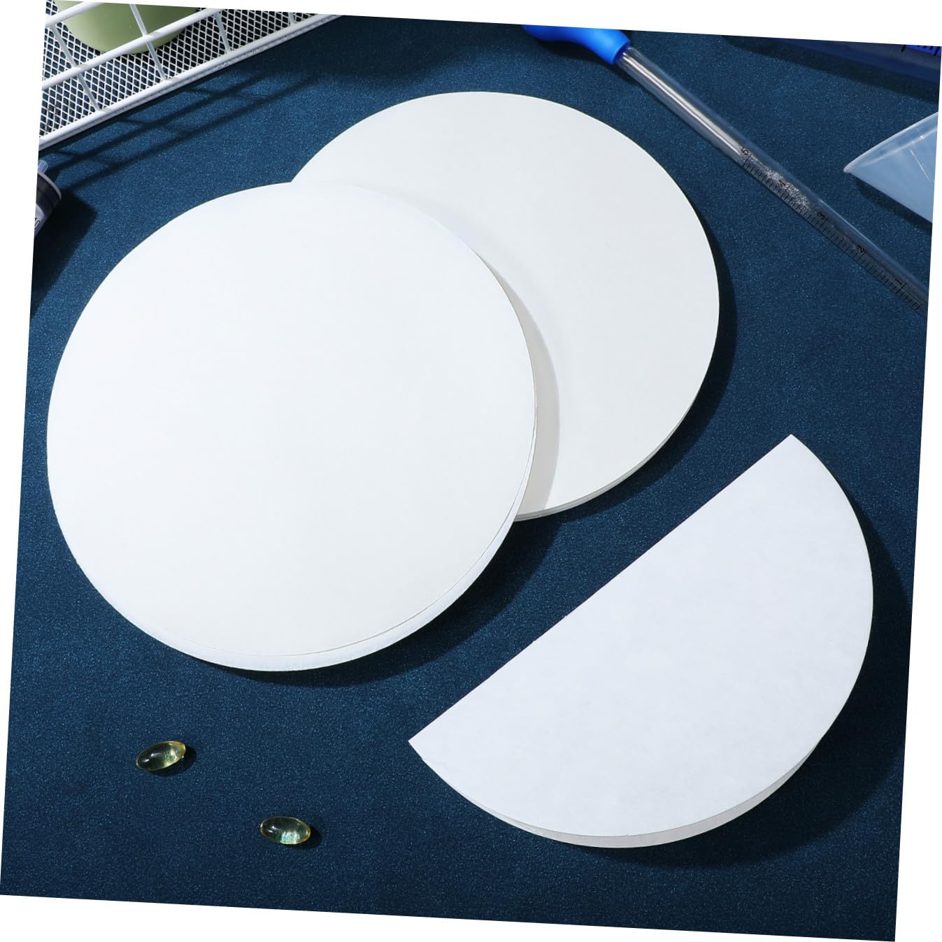 POPETPOP Discos de Papel de Filtro Cualitativo para Separación Efectiva de Caudal Medio 100 de 18cm Papel Blanco para Experimentos y Aplicaciones Generales en Química