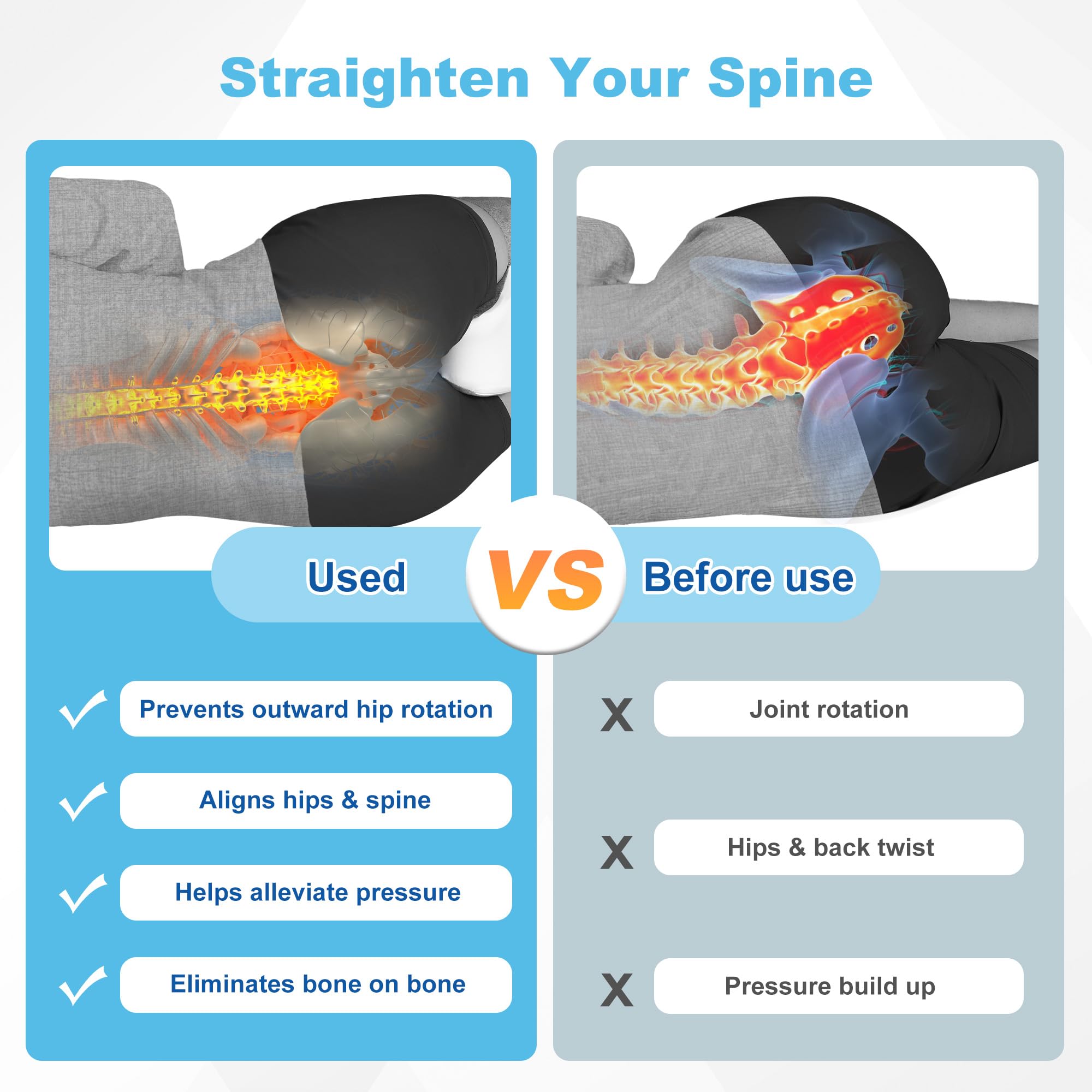 Coussin Pour Genoux Pour Dormeurs Sur Le Côté Avec Soutien