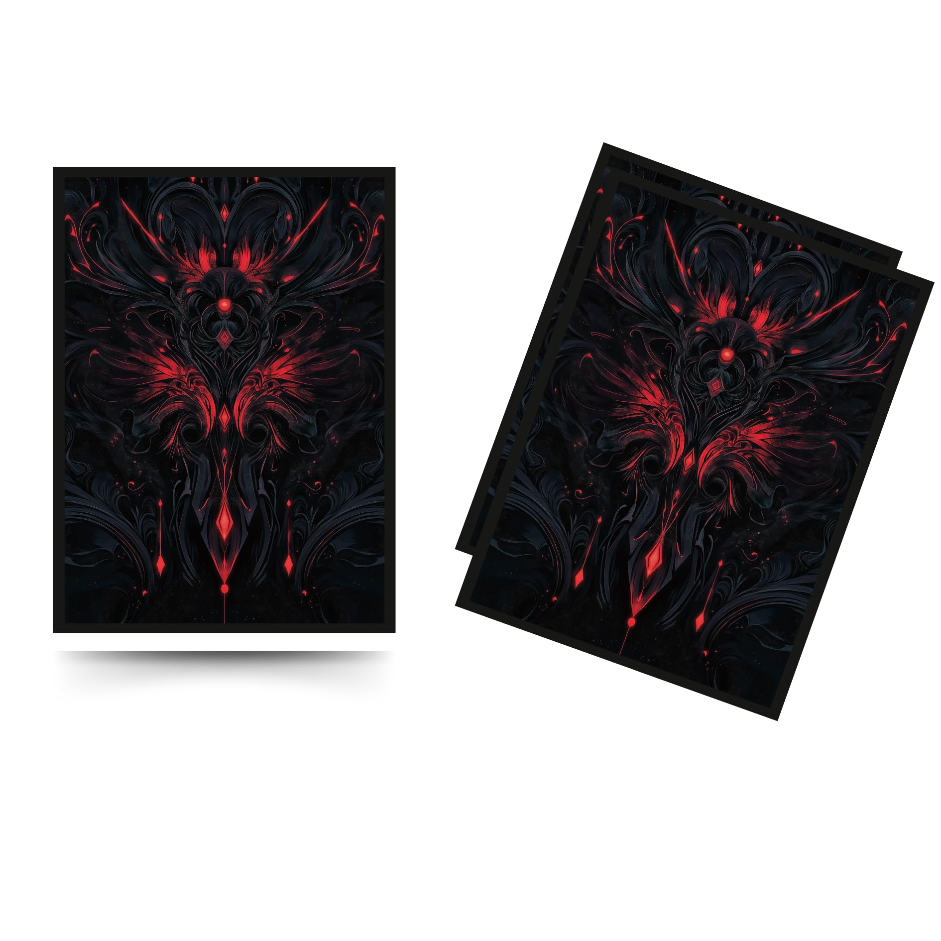 Trading Card Sleeves - 100 Count - Glossy Art Back & Clear Front (66 x 92 mm) - Fits Standard Cards, MTG, Sports & Collector Decks