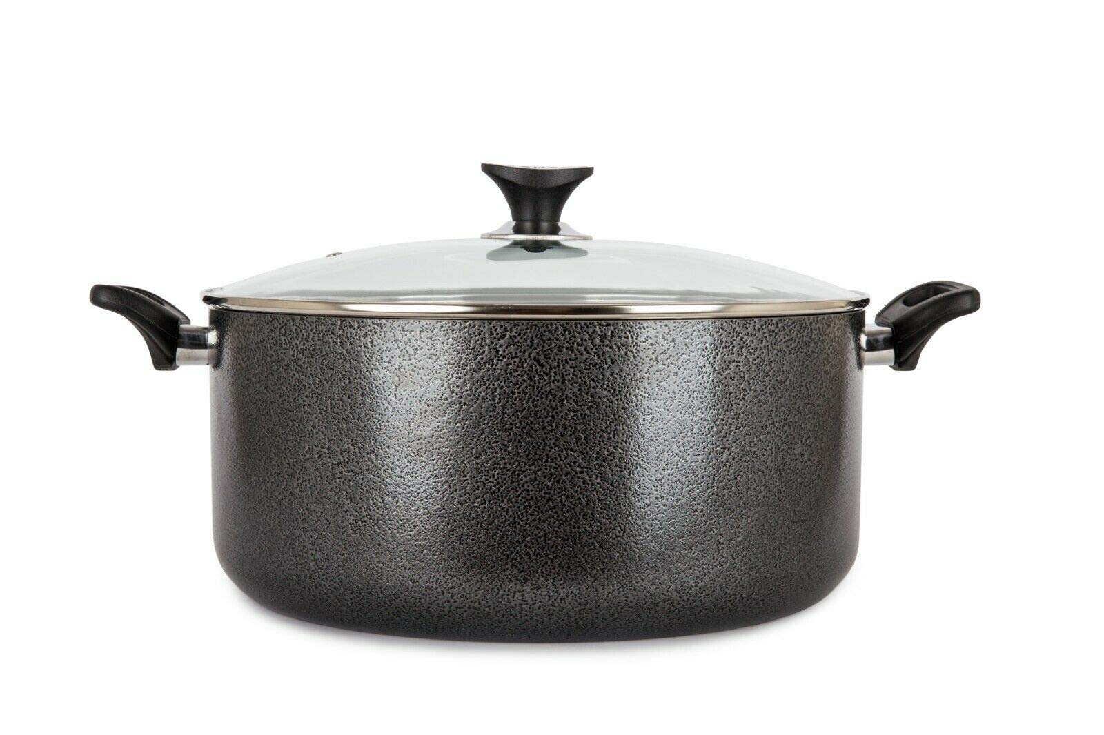 Professional Non Stick Stock Pot Casserole Pan Twin Handles with Tempered Glass Lid (26cm)