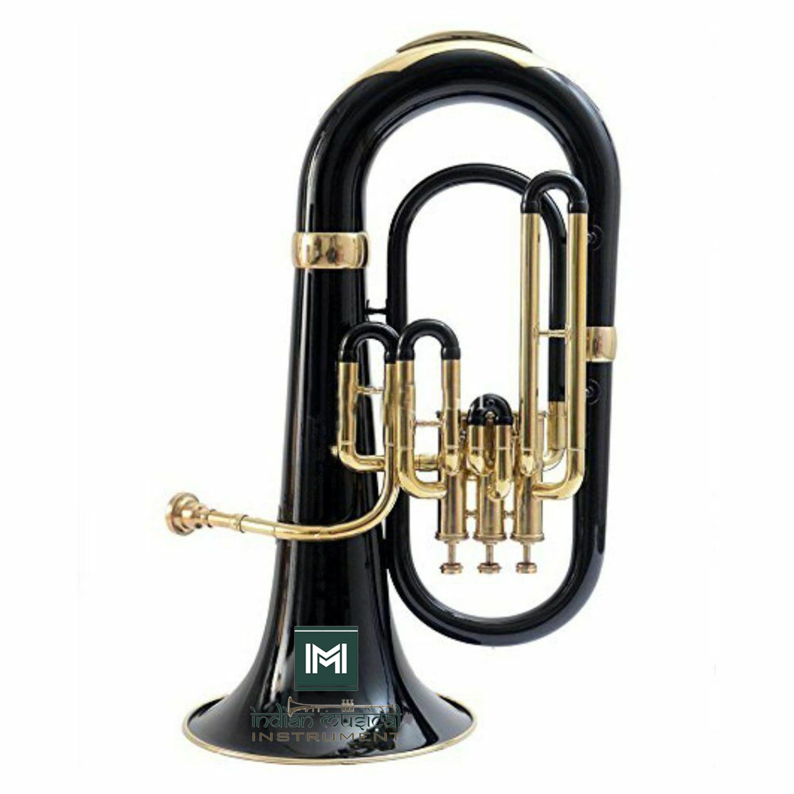 Euphonium 3 valvola Bb Pitch con custodia e bocchino (nero oro)