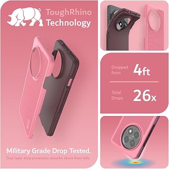 TUDIA [Military Grade Designed for OnePlus 13R Case 5G (2025), [MergeGrip] DropTested Dual Layer Shockproof Slim Rugged Tough Heavy Duty Protective Phone Cases (Smokey Pink)