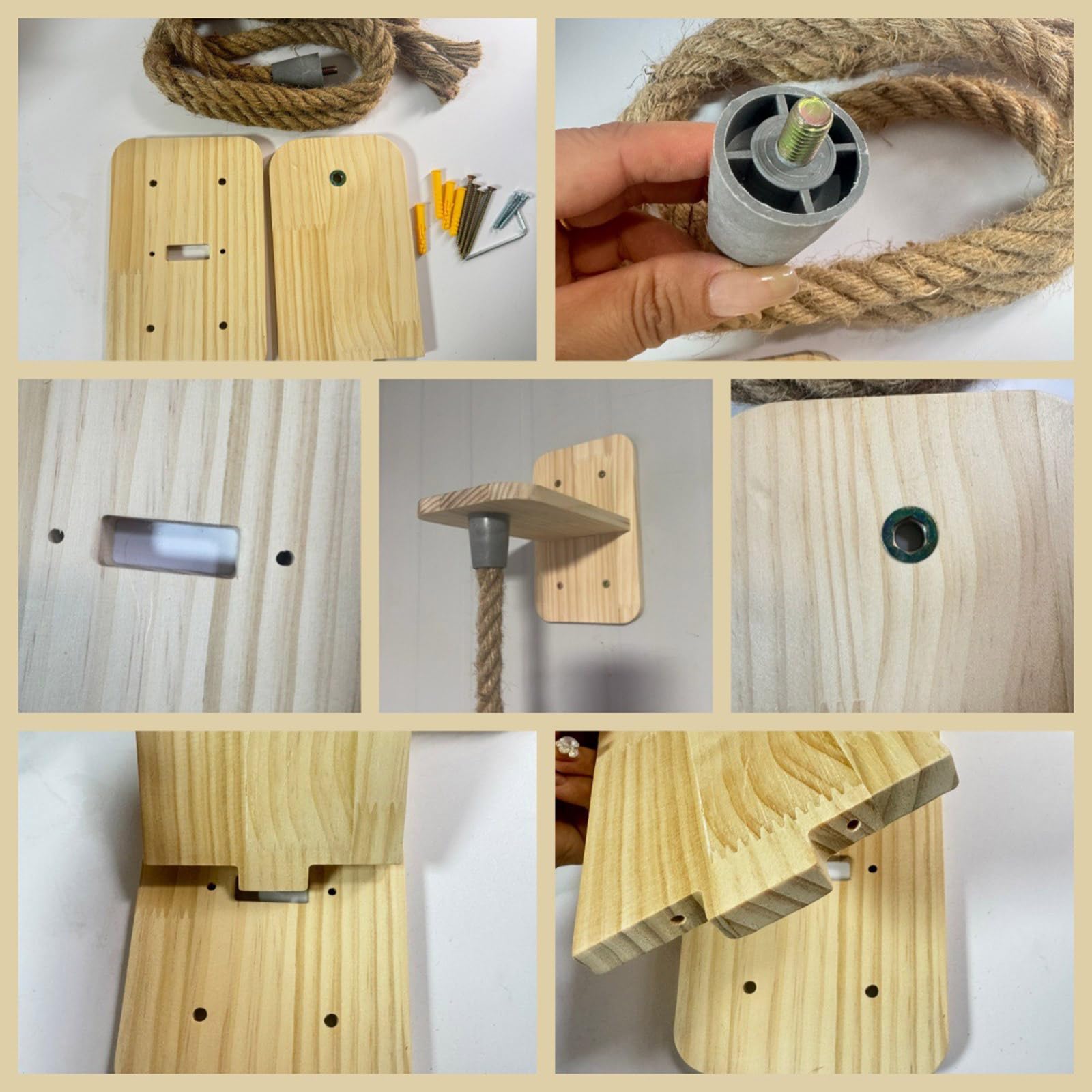 Cuerda para rascar Gatos de Montaje en Pared, Juguete para Escalar para Mascotas, Estante Interactivo para Gatos pequeños y Grandes, Estante de Escalada para Gatos de Interior