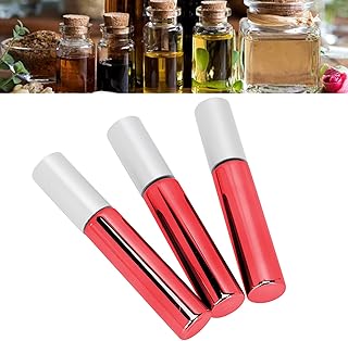 3 Szt. Perfumy w Butelce z Rozpylaczem z Rozpylaczem, Dozownik Perfum Pojemnik Przenośny Mini Perfumy Wielokrotnego Napełniania Pusty Spray do Podróży i Wyjazdów 10 ML(10ml czerwony)
