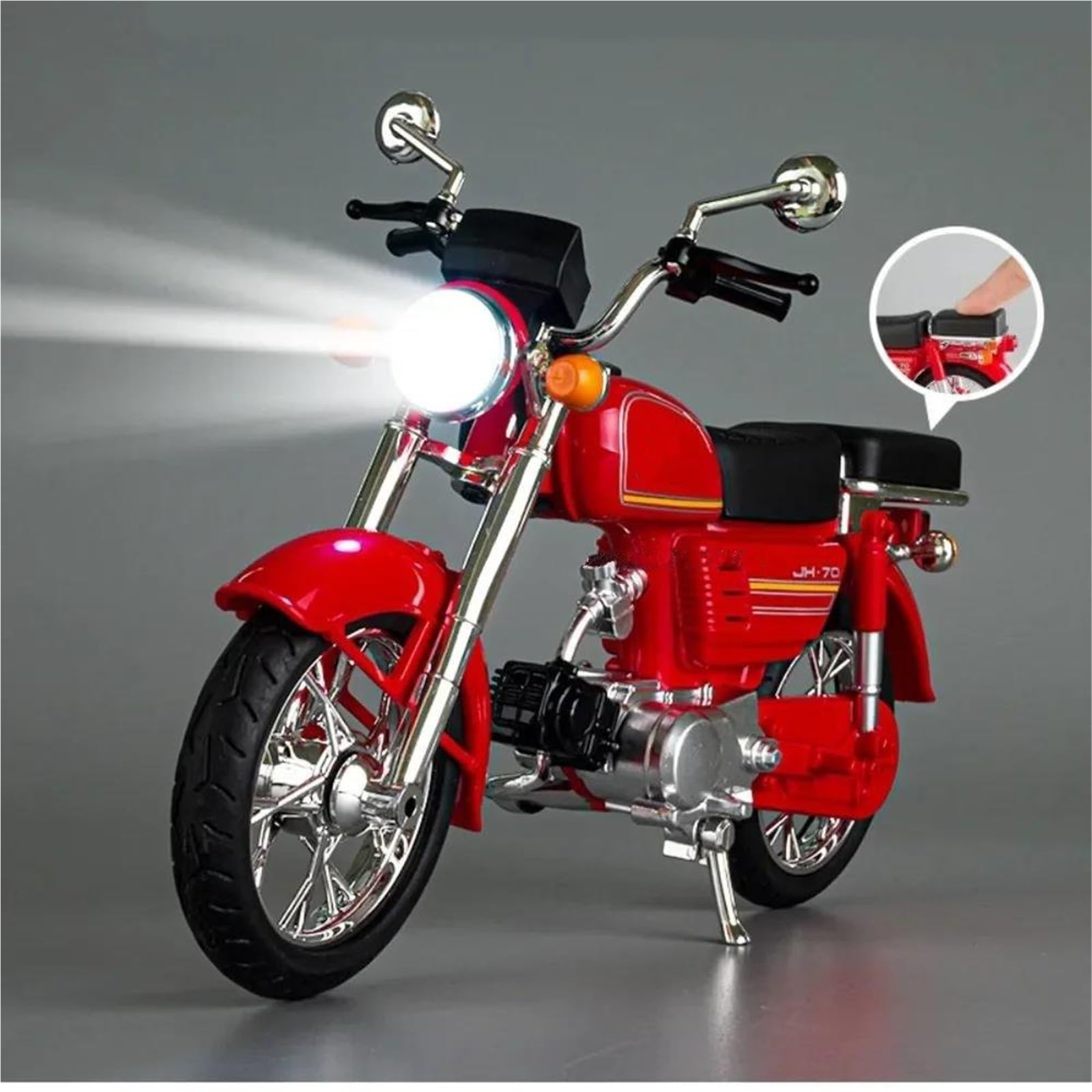Modelo de Motocicleta Modelo De Motocicleta A Escala 1:10, Portátil, Carreras, Dedo, Simulación, Juguetes Colección para Honda JiaLing JH-70(Rosso)