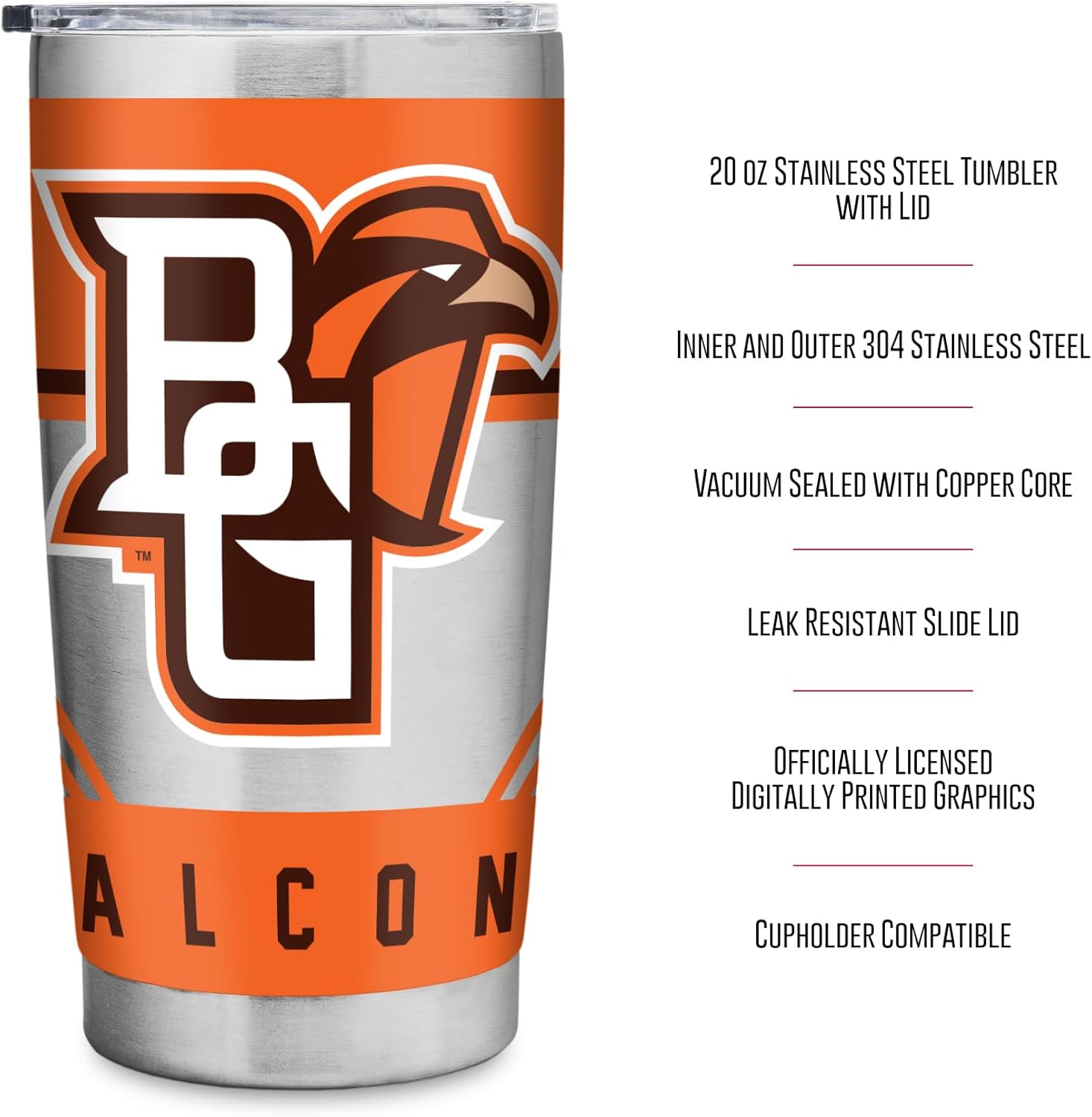 Rico Industries NCAA Eastern Washington Eagles Standard 20oz Stainless Steel Tumbler with Lid - Great For Coffee, Tea, Water or Cocktails - Image 7