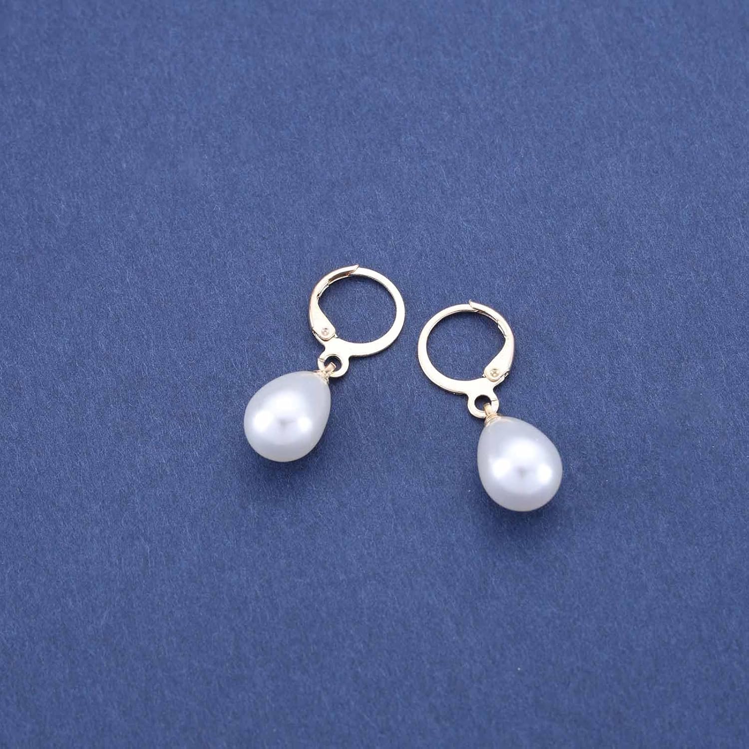 Vintage Teardrop Pearl Drop Earrings Gold Pearl Dangle Earrings White Pearl Earrings Pearl Teardrop Earrings Jewelry for Women - Image 7